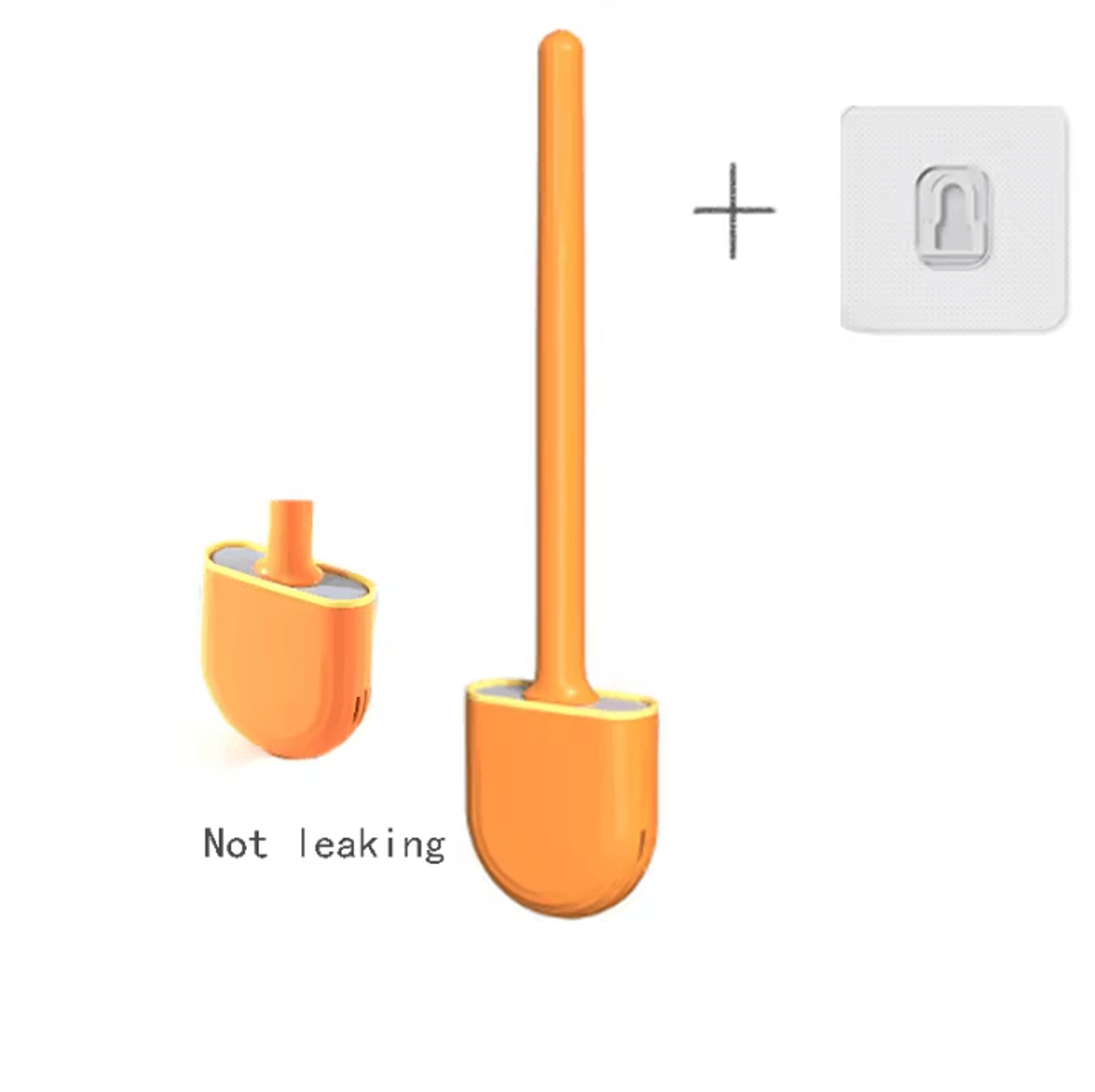 WallMounted Silicone Toilet Brush With Holder  Long Handle Hygienic Bathroom Cleaning Tool 11