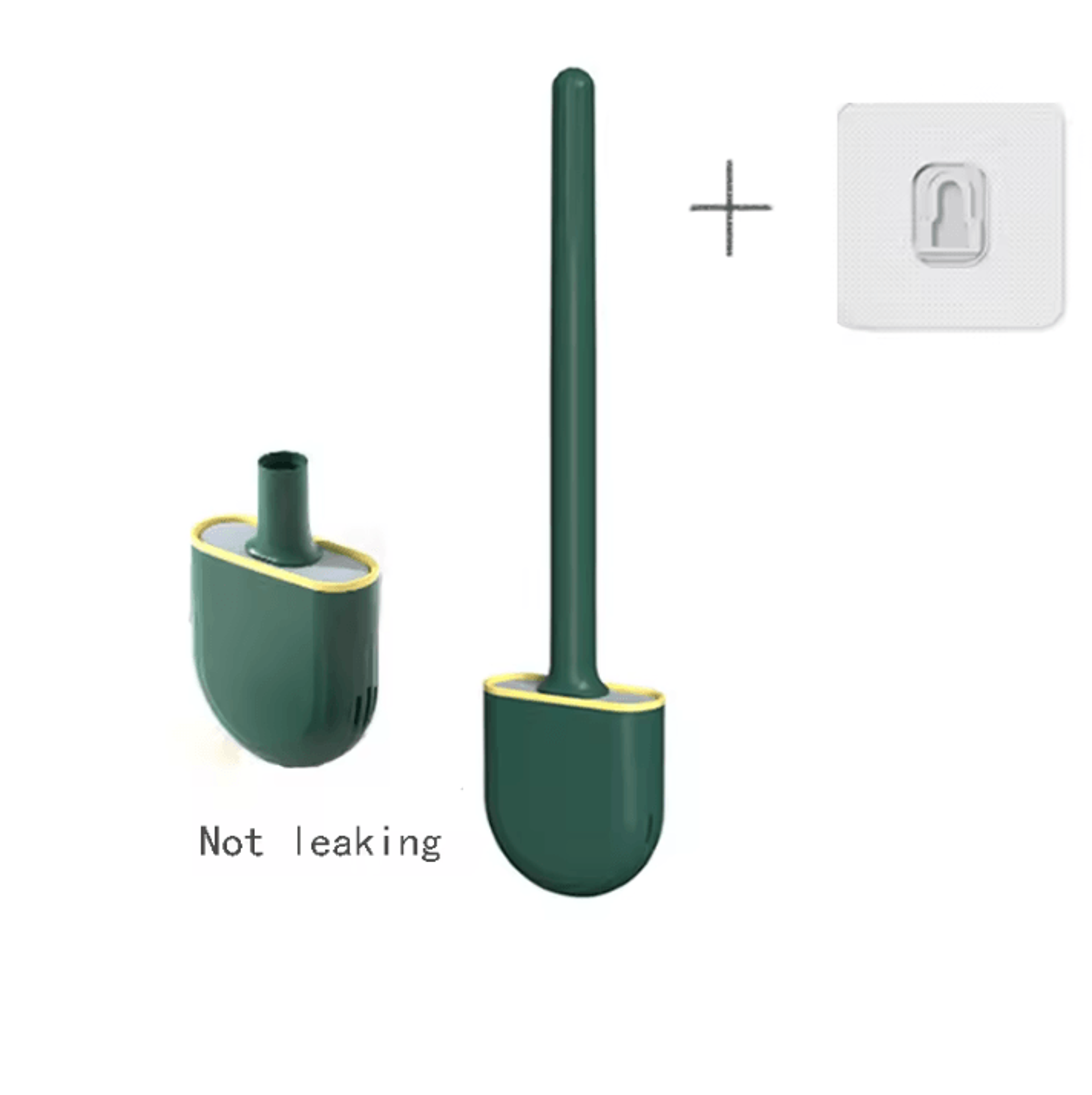 WallMounted Silicone Toilet Brush With Holder  Long Handle Hygienic Bathroom Cleaning Tool 12