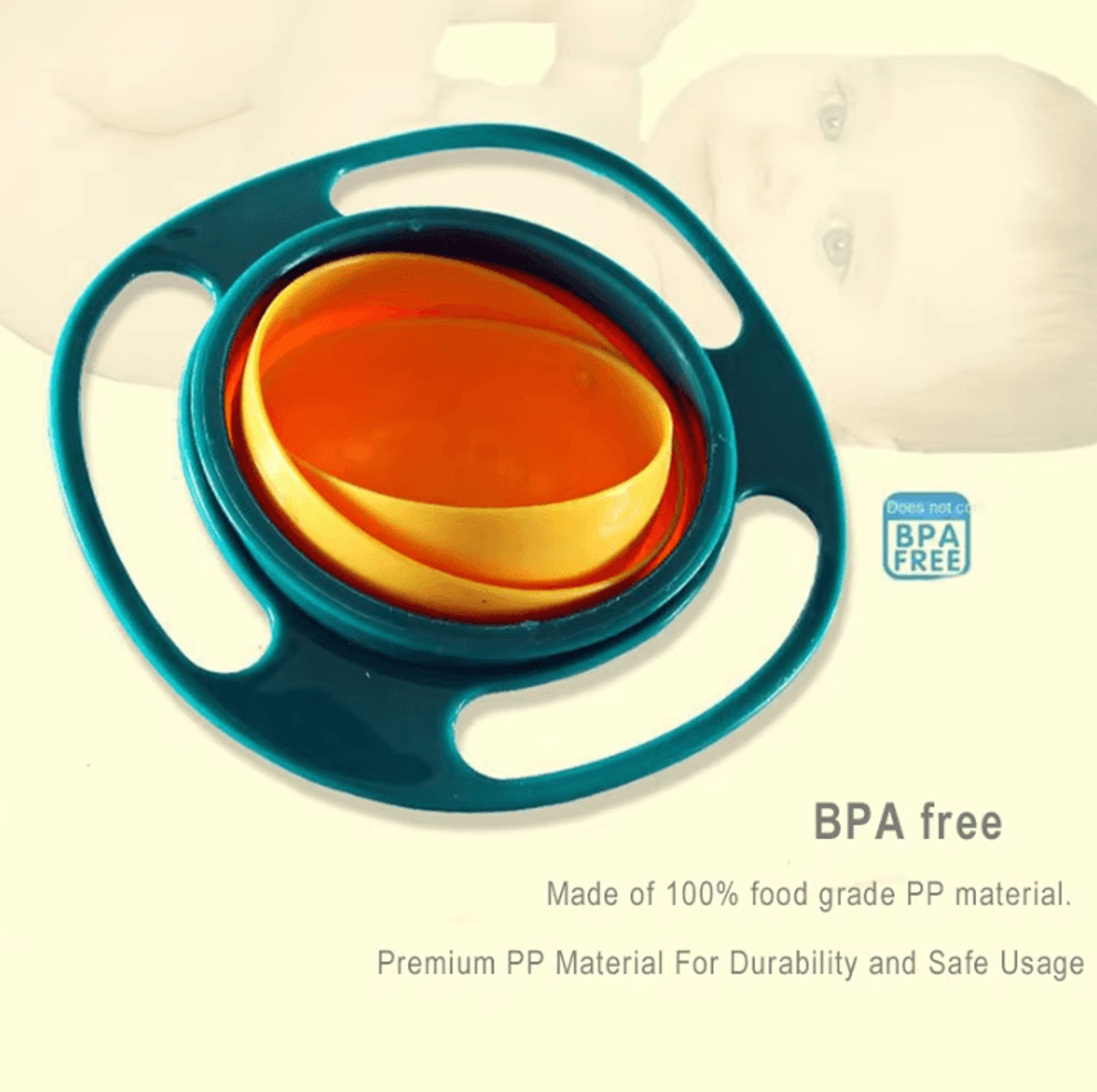 360 Rotating Spill Proof Gyro Bowl For Kids Anti Spill Baby Feeding Bowl 2