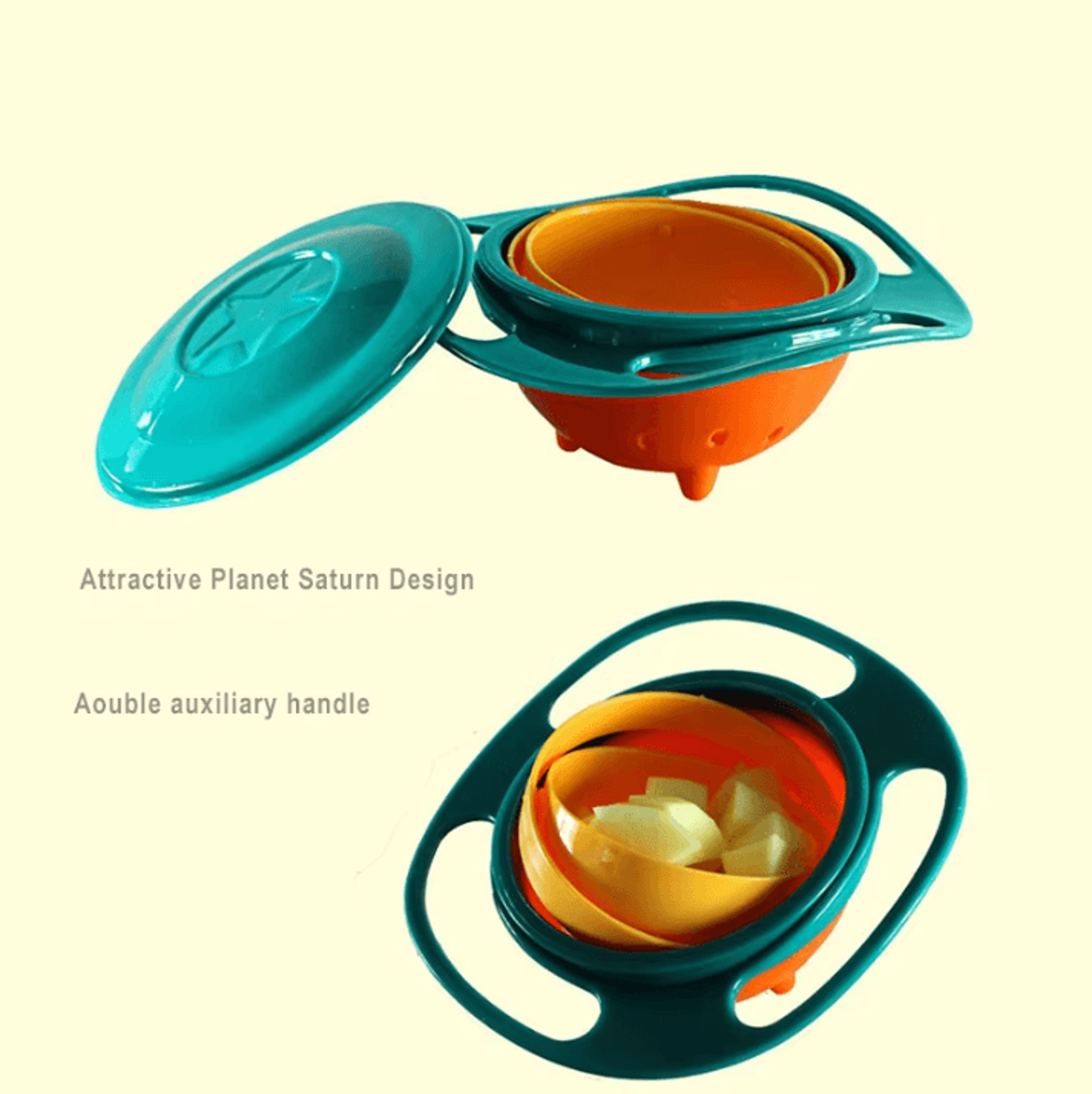 360 Rotating Spill Proof Gyro Bowl For Kids Anti Spill Baby Feeding Bowl 3