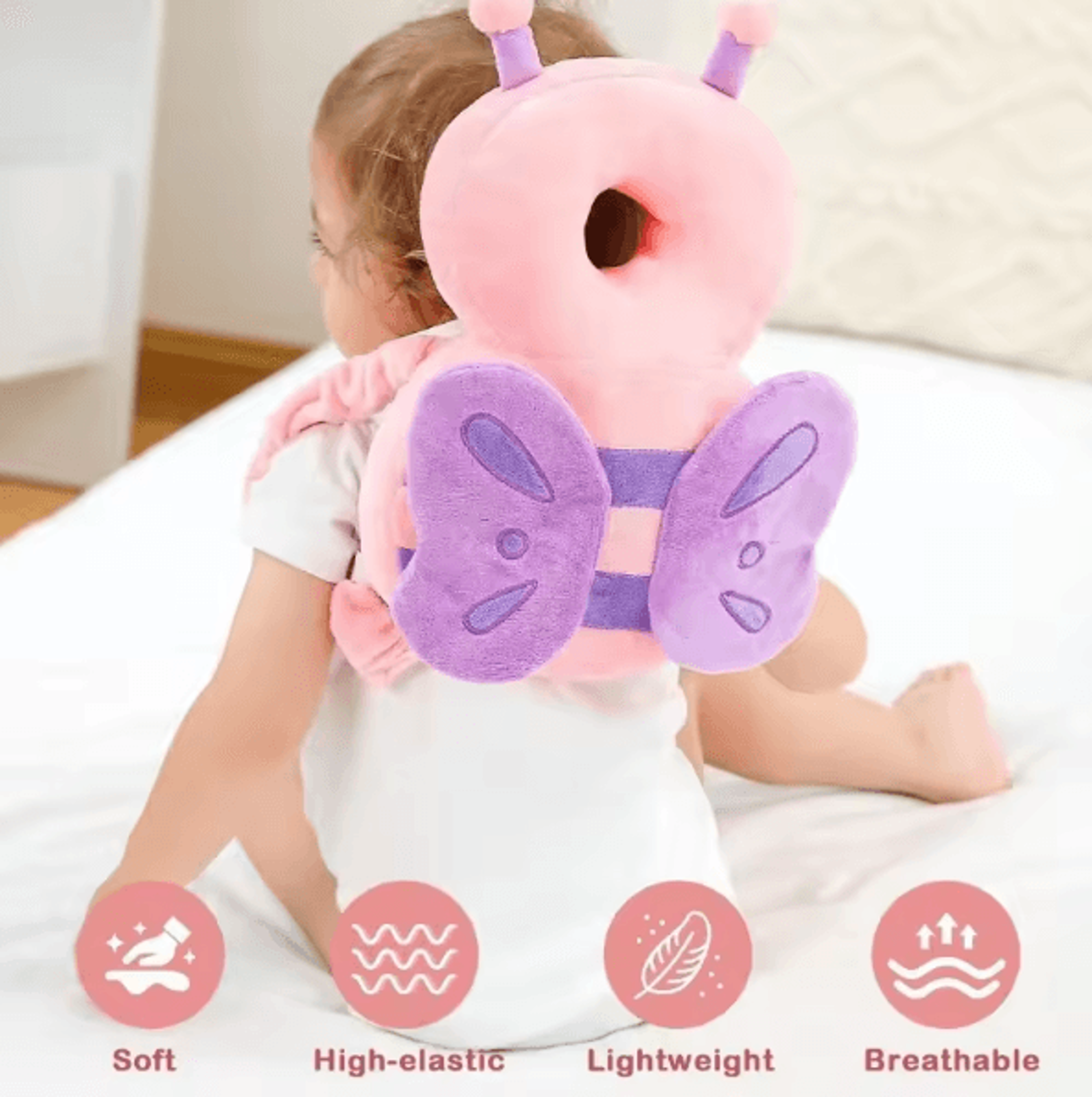 Soft Baby Head Protector Backpack With AntiFall Safety Cushion 1