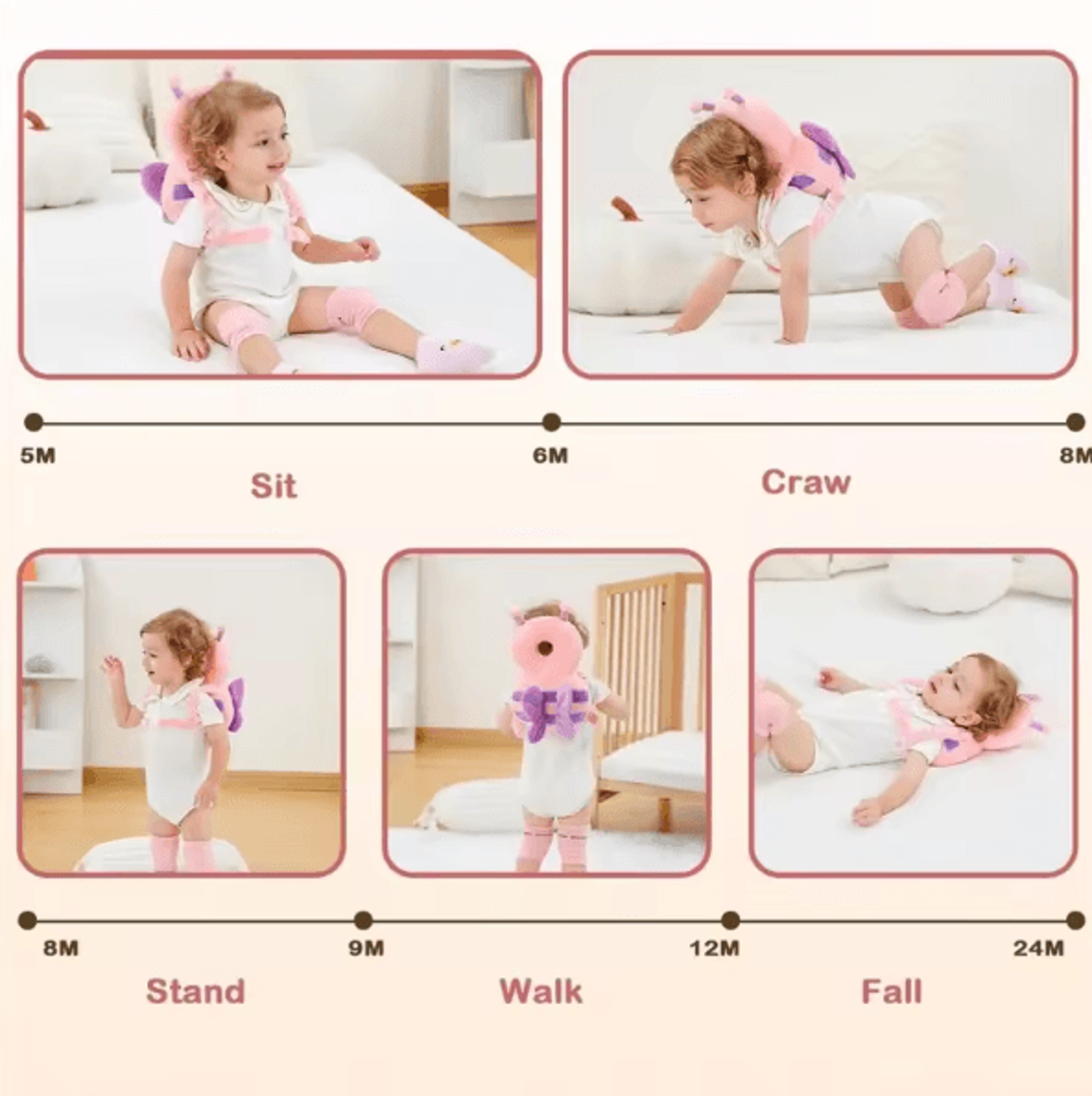 Soft Baby Head Protector Backpack With AntiFall Safety Cushion 3
