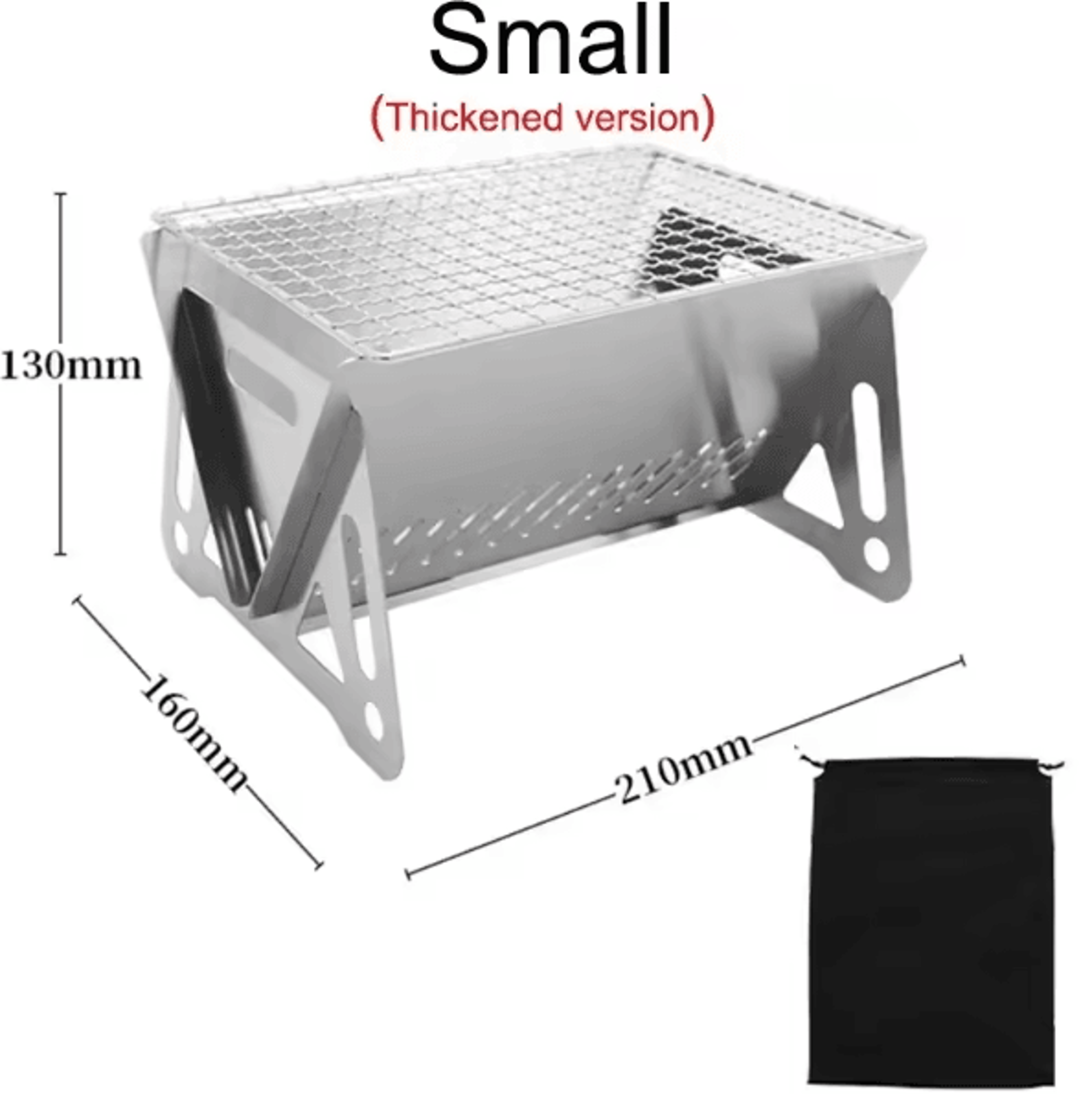 Portable Folding BBQ Grill Stove  Stainless Steel Camping Charcoal Grill 5