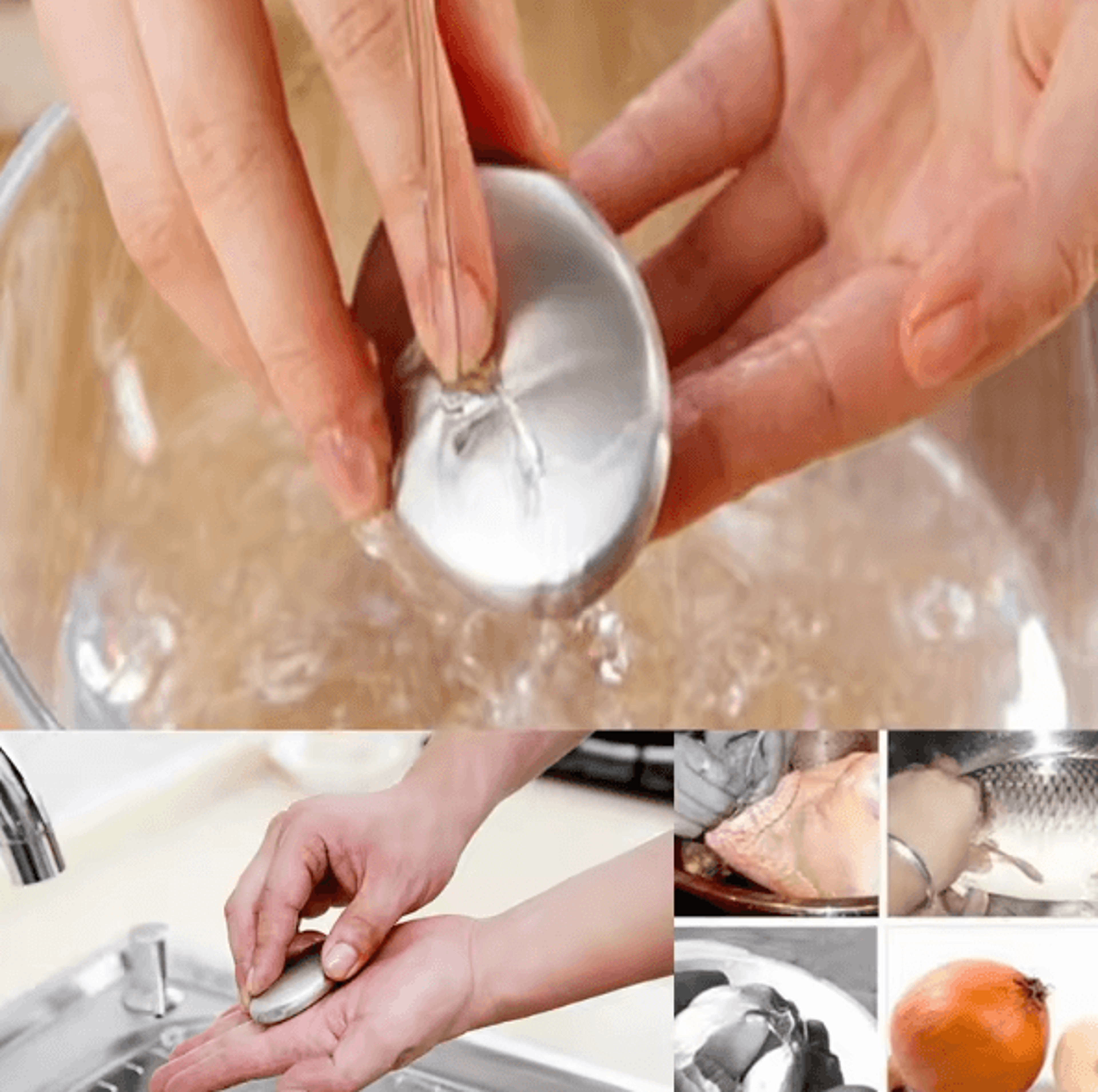 Stainless Steel Odor Remover Soap Bar  Reusable Kitchen Smell Eliminator 3