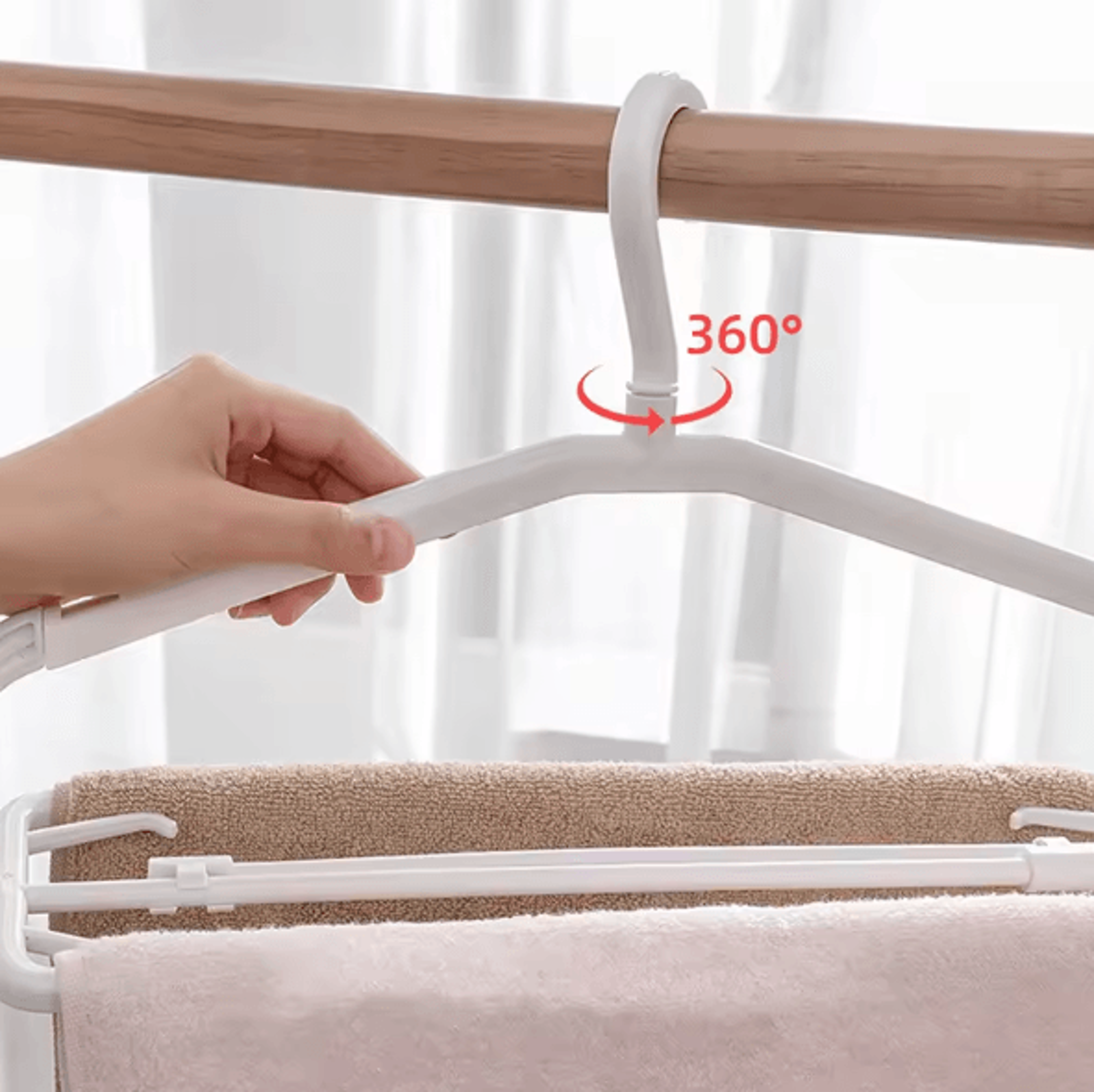 Scalable Space Saving Clothes Hanger With Clips  Adjustable MultiLayer Closet Organizer 2