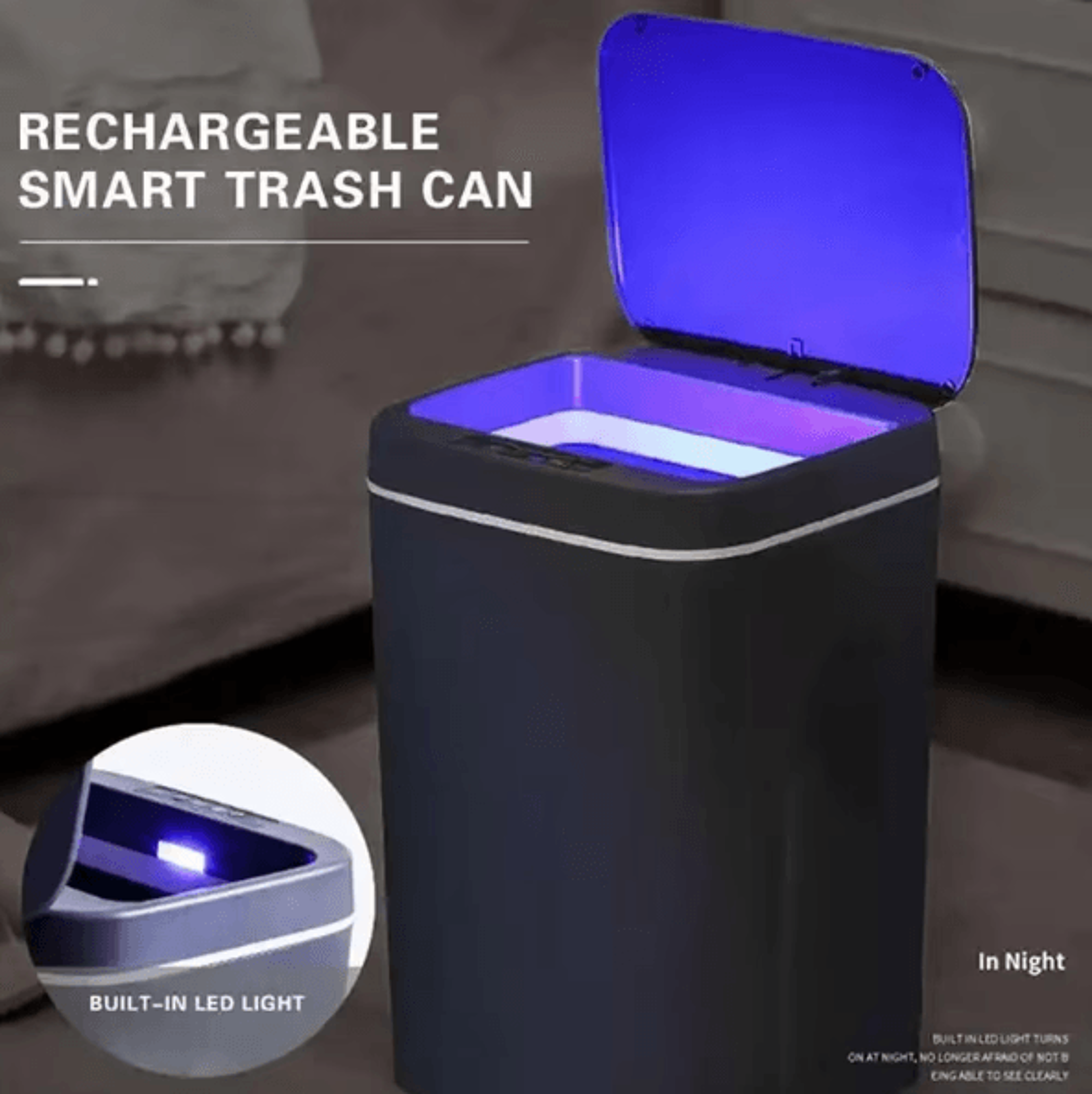 16L Smart Automatic Sensor Trash Can  Touchless Waterproof Kitchen  Bathroom Bin 1
