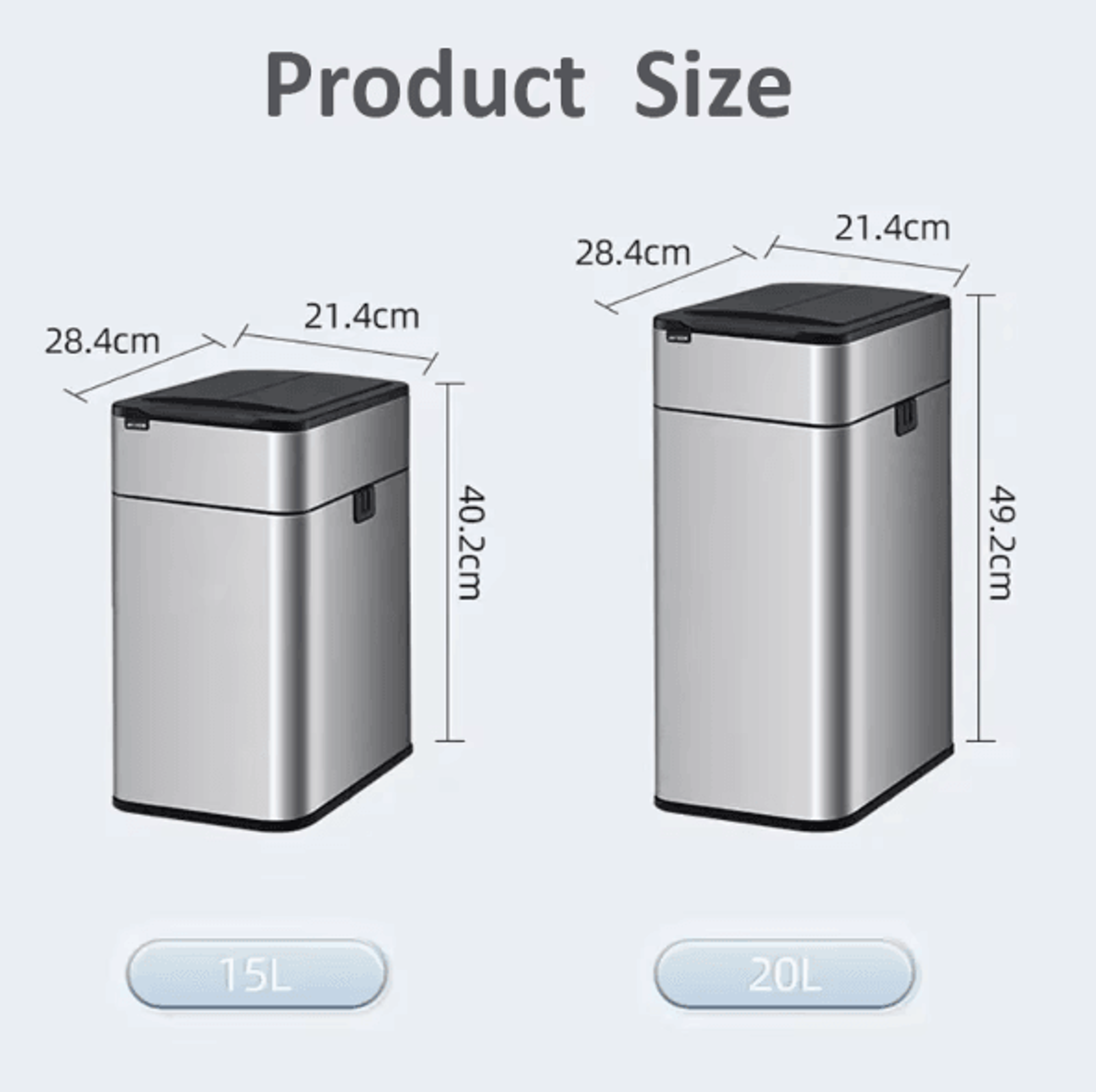 15L  20L Smart Automatic Sensor Trash Can  Touchless Stainless Steel Kitchen  Bathroom Bin 5