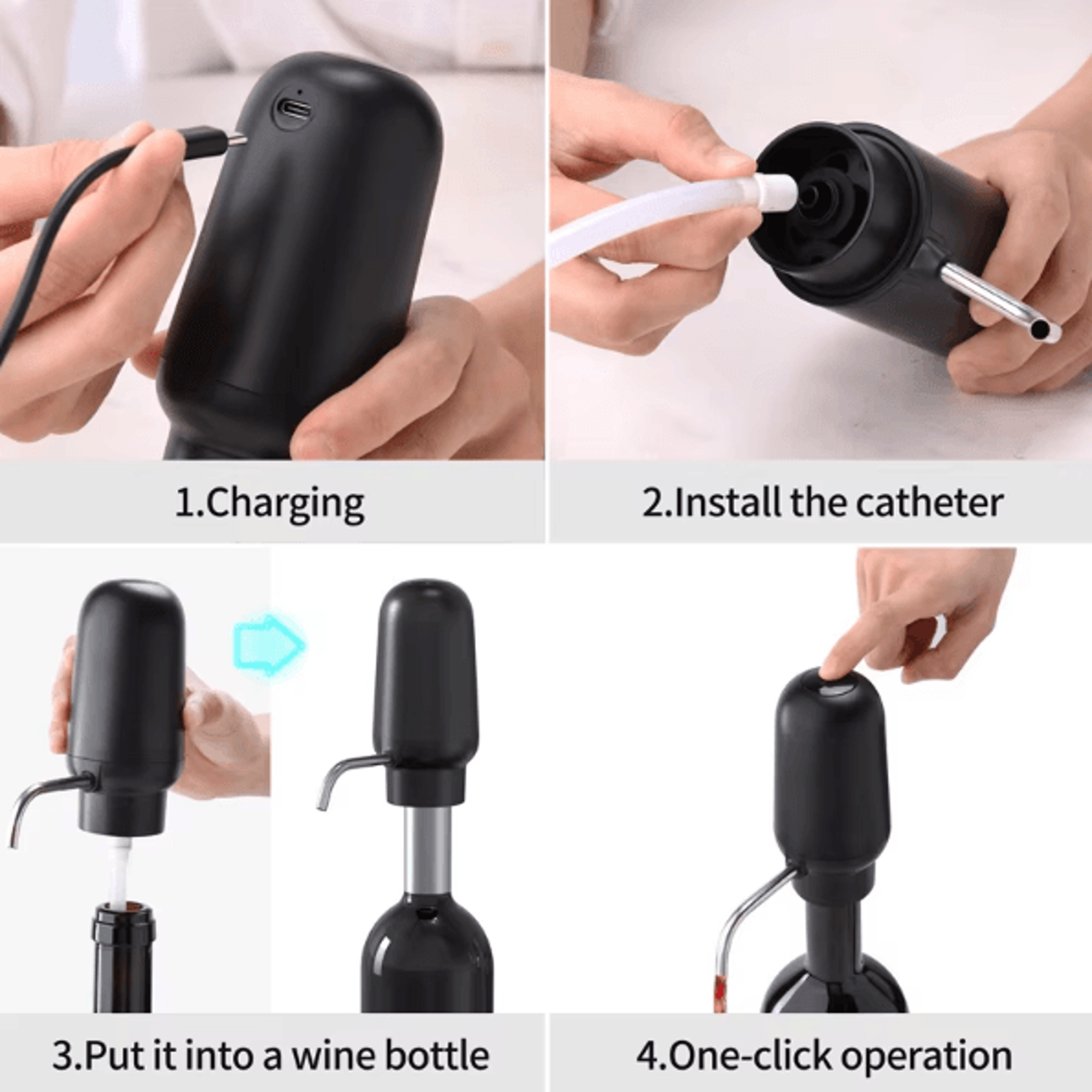 AeroPour Smart Electric Wine Decanter  Automatic Dispenser With Adjustable Pouring 2