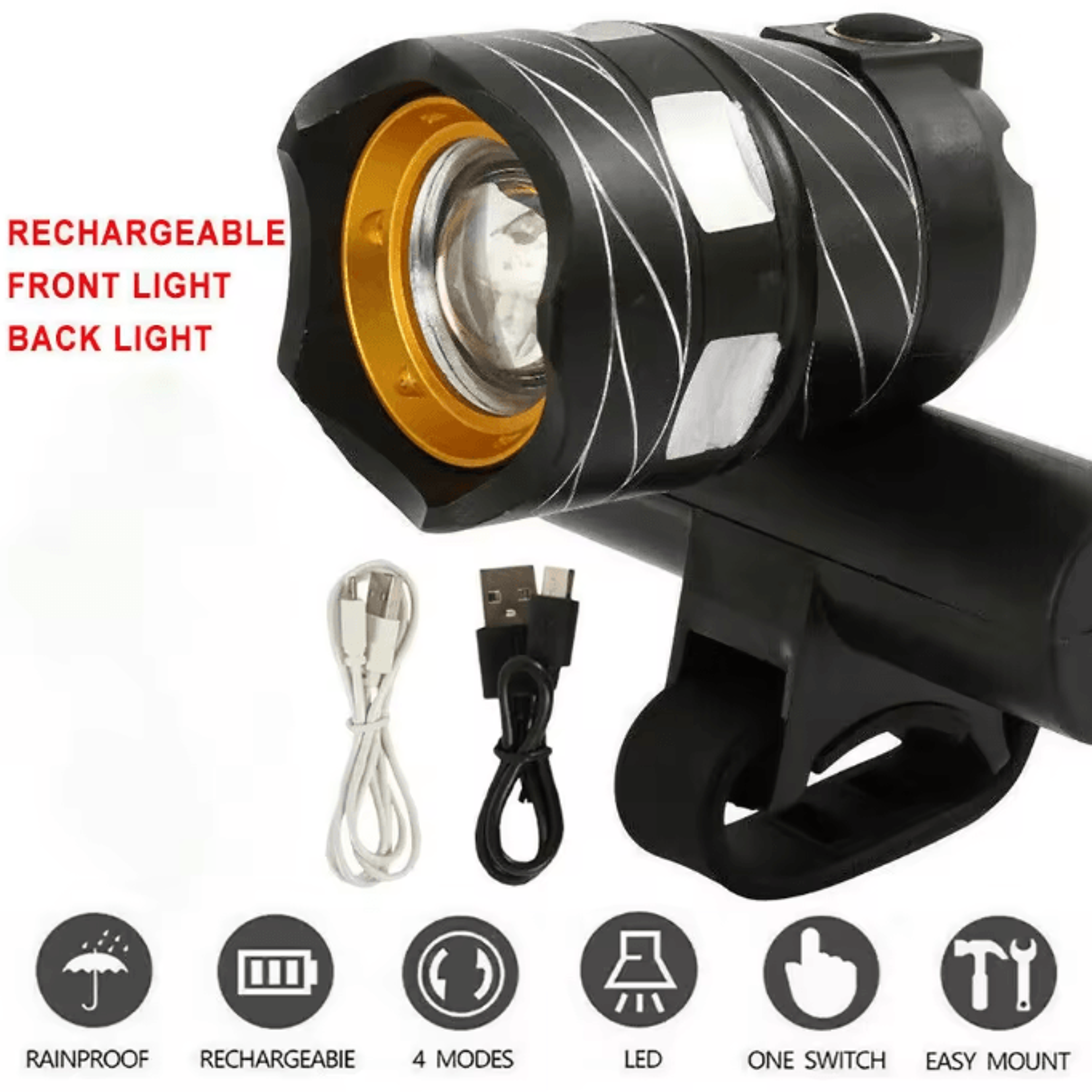 UltraBeam 15000LM T6 LED Bike Light USB Rechargeable Waterproof Bicycle Headlight Zoomable Front La 0