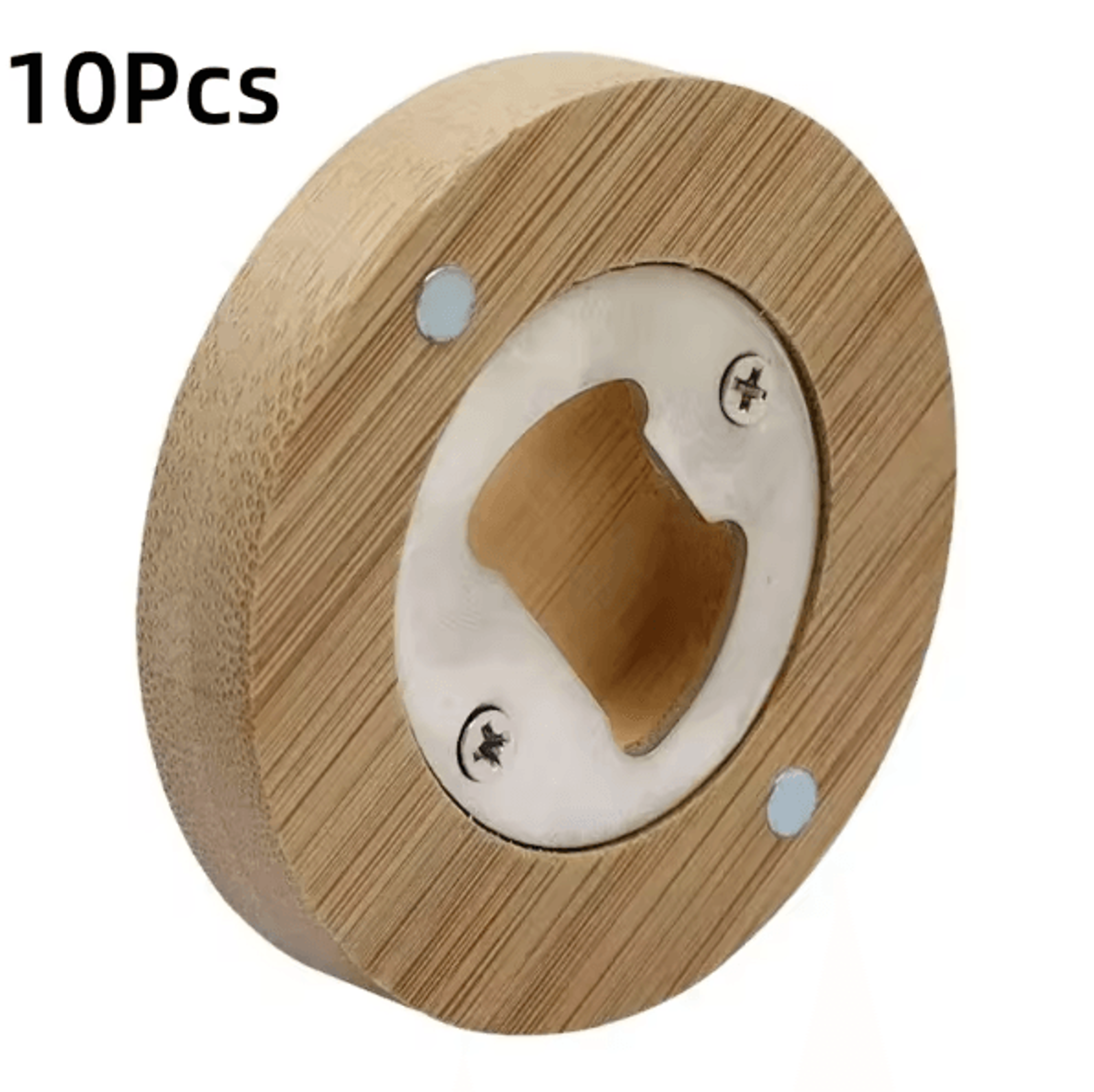 BrewSnap Bamboo Magnetic Bottle Opener Round Portable Fridge Magnet Beer Opener For Home  Parties 7