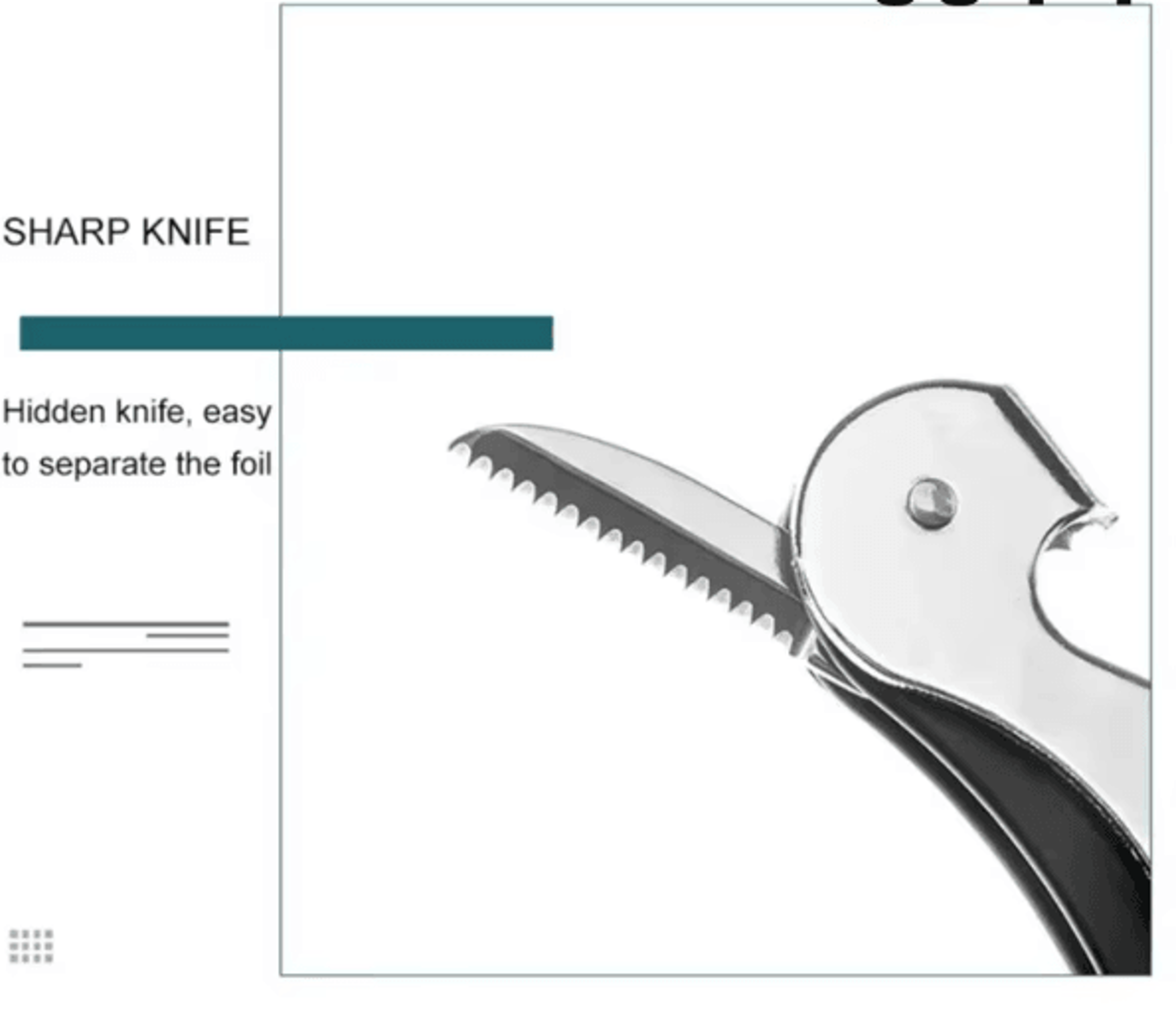 VinoPro Stainless Steel Waiters Corkscrew 3in1 Wine  Beer Bottle Opener With Foil Cutter Profession 2