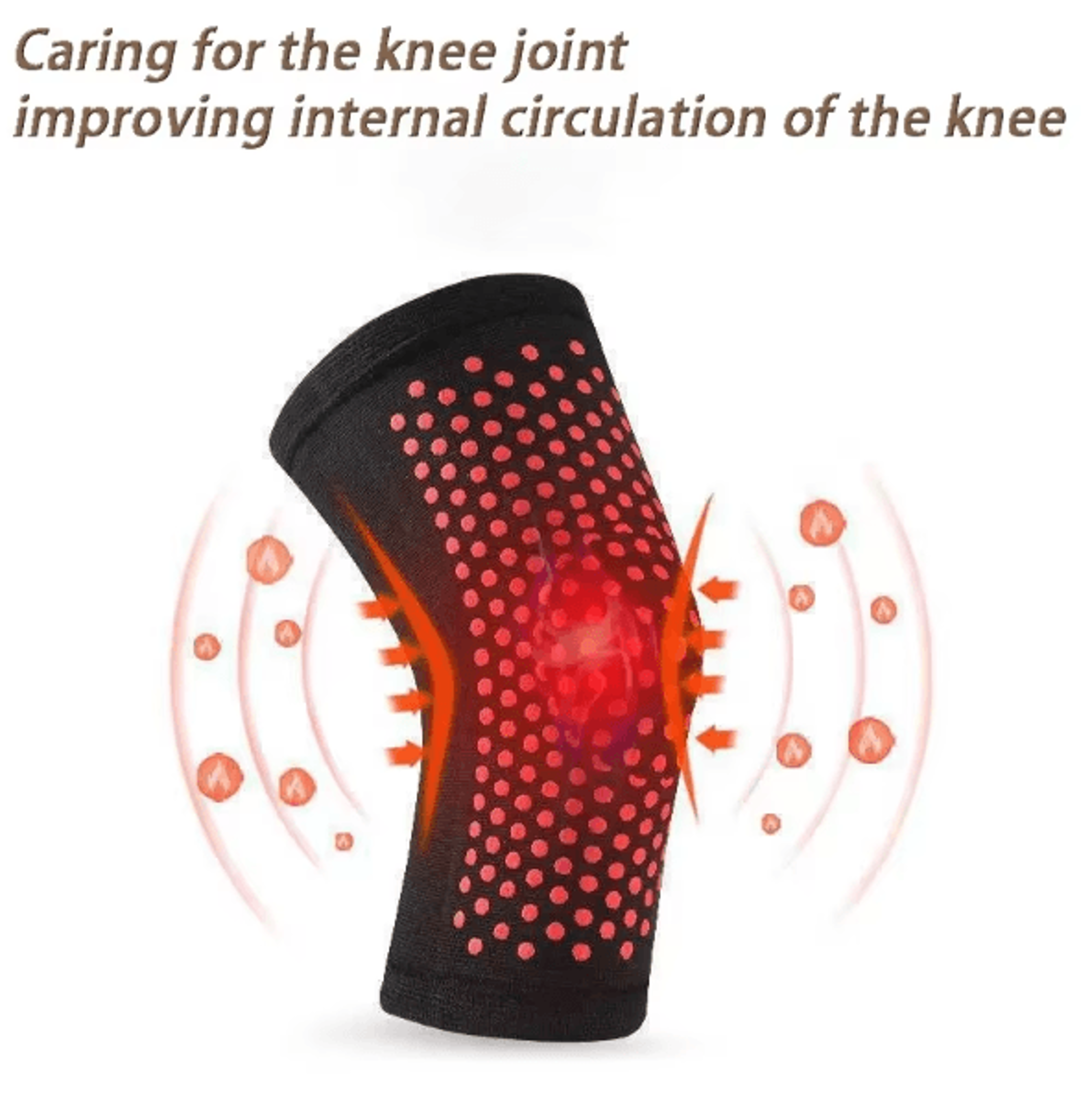 ThermoRelief Wormwood Heated Knee Support Brace Latex Compression Sleeve For Pain Relief  Joint Pro 3