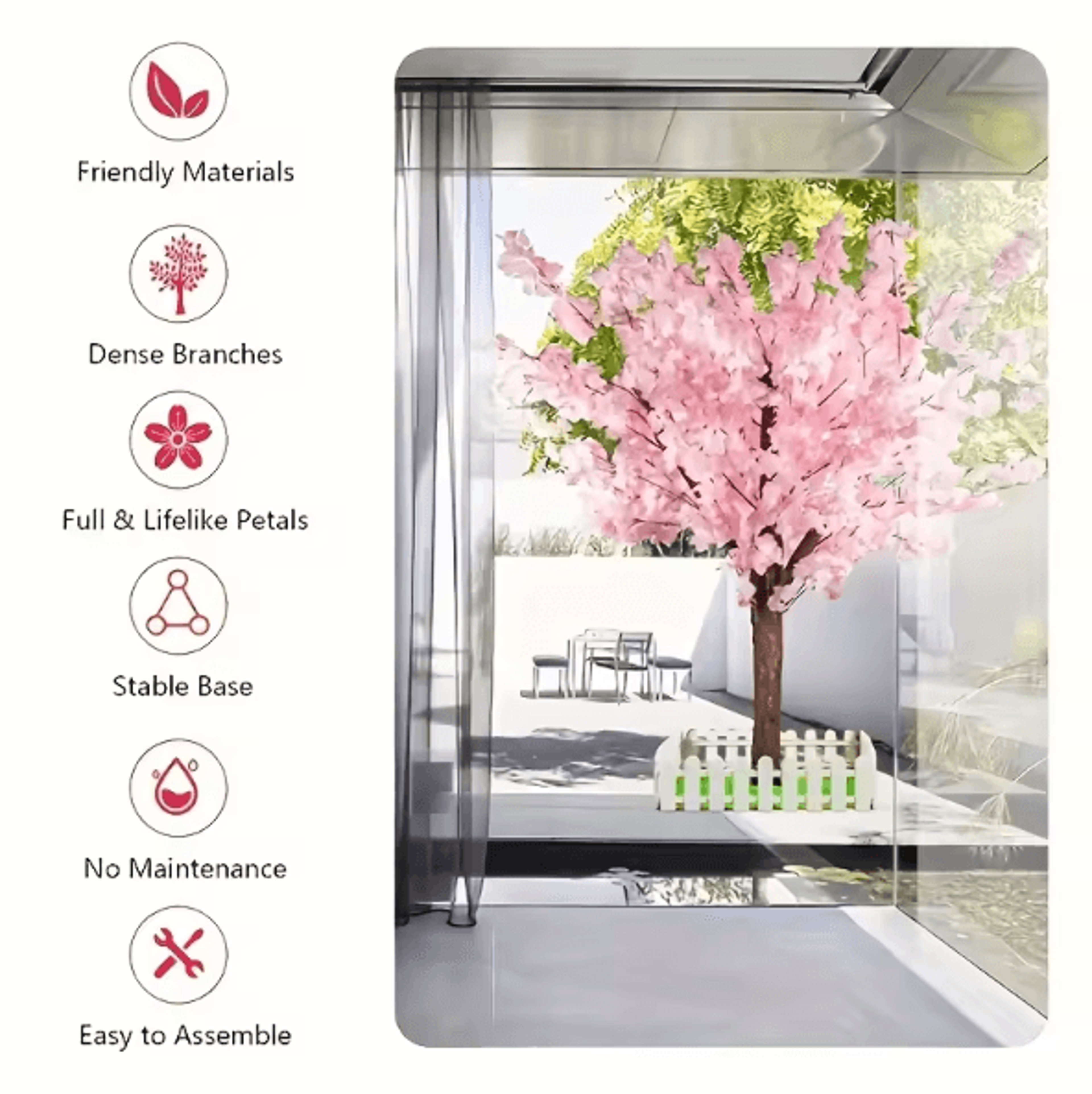 Handmade Artificial Cherry Blossom Tree  Pink Sakura Faux Tree Indoor Outdoor Wedding Decor 46FT 0