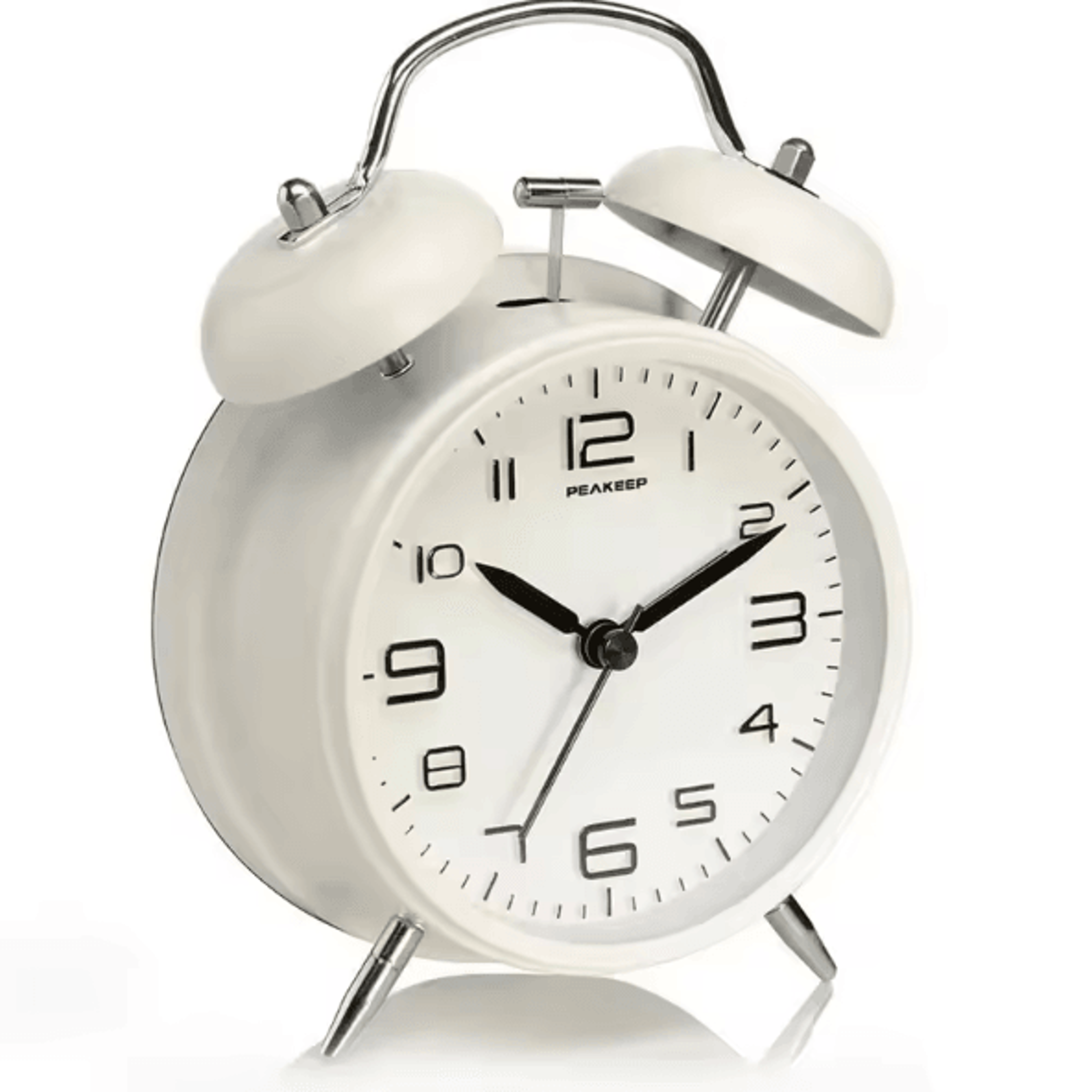 4Inch Twin Bell Loud Alarm Clock  Retro Metal Desk Clock With Backlight For Heavy Sleepers 6