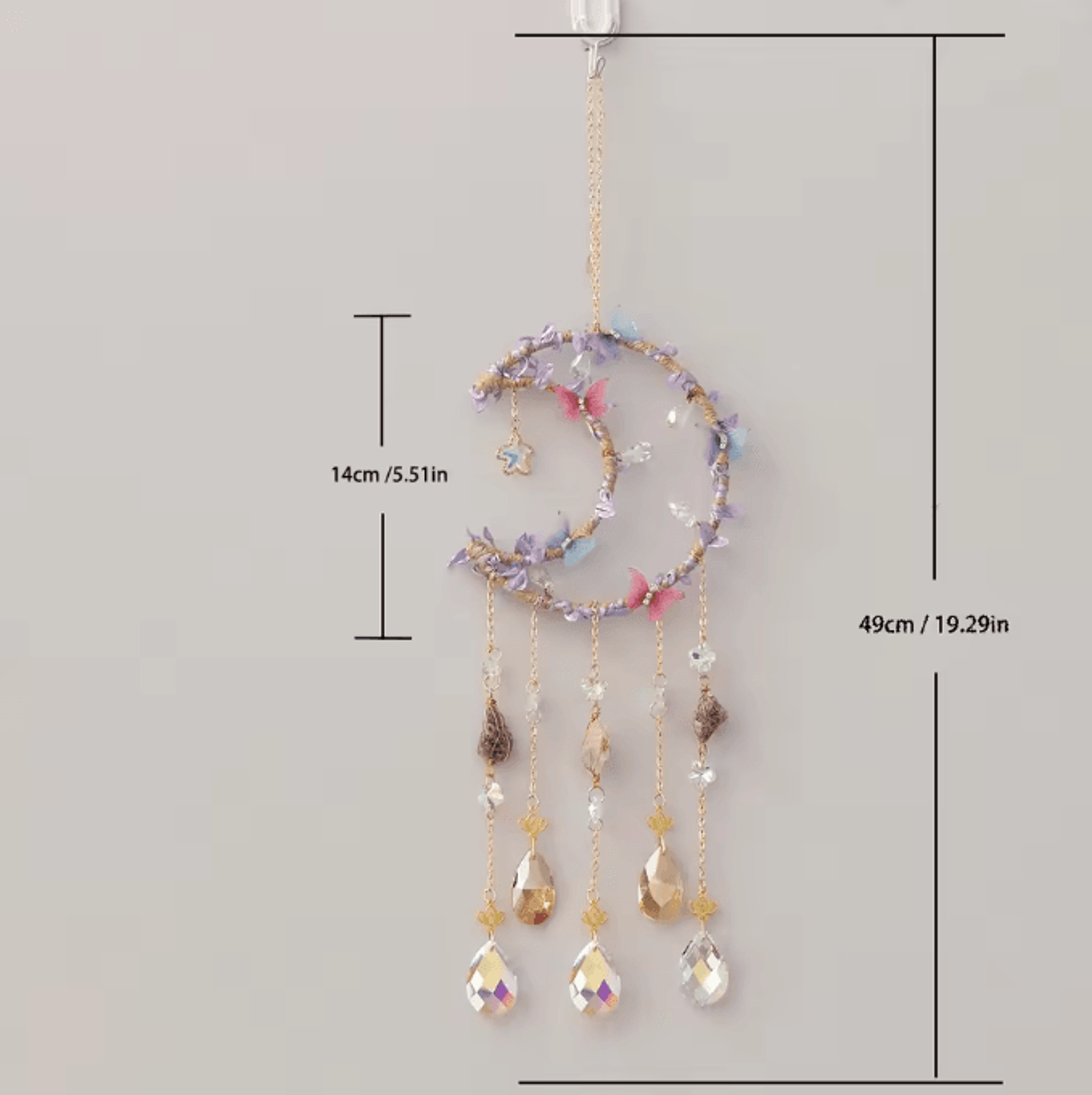 Crystal Suncatcher Wind Chime Dream Catcher Prism Rainbow Light Catcher Hanging Decor For Home Bedr 3