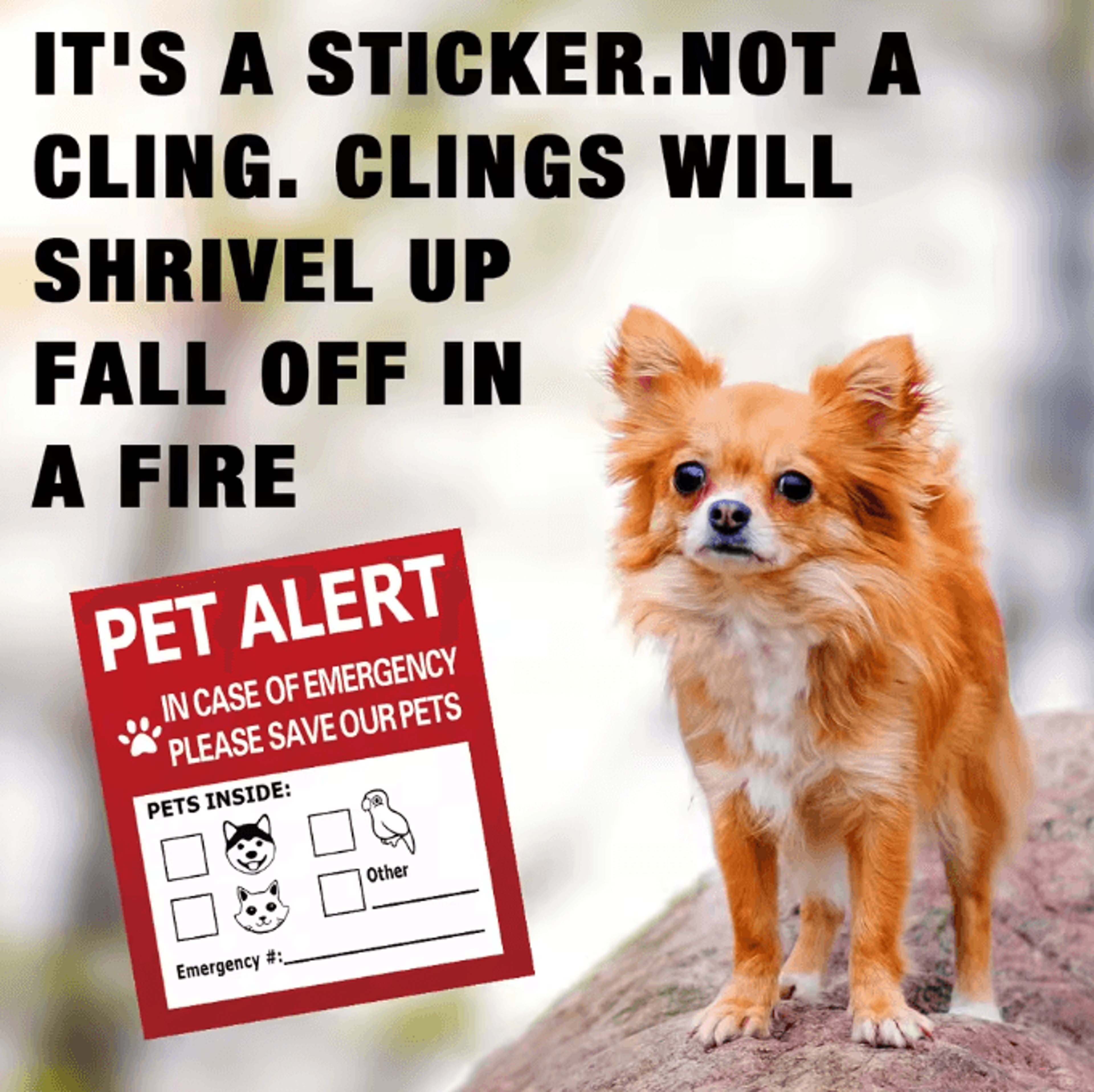 SafePaws Emergency Pet Alert Window Stickers 4Pack Static Cling Rescue Decals For Home  Car Safety 1