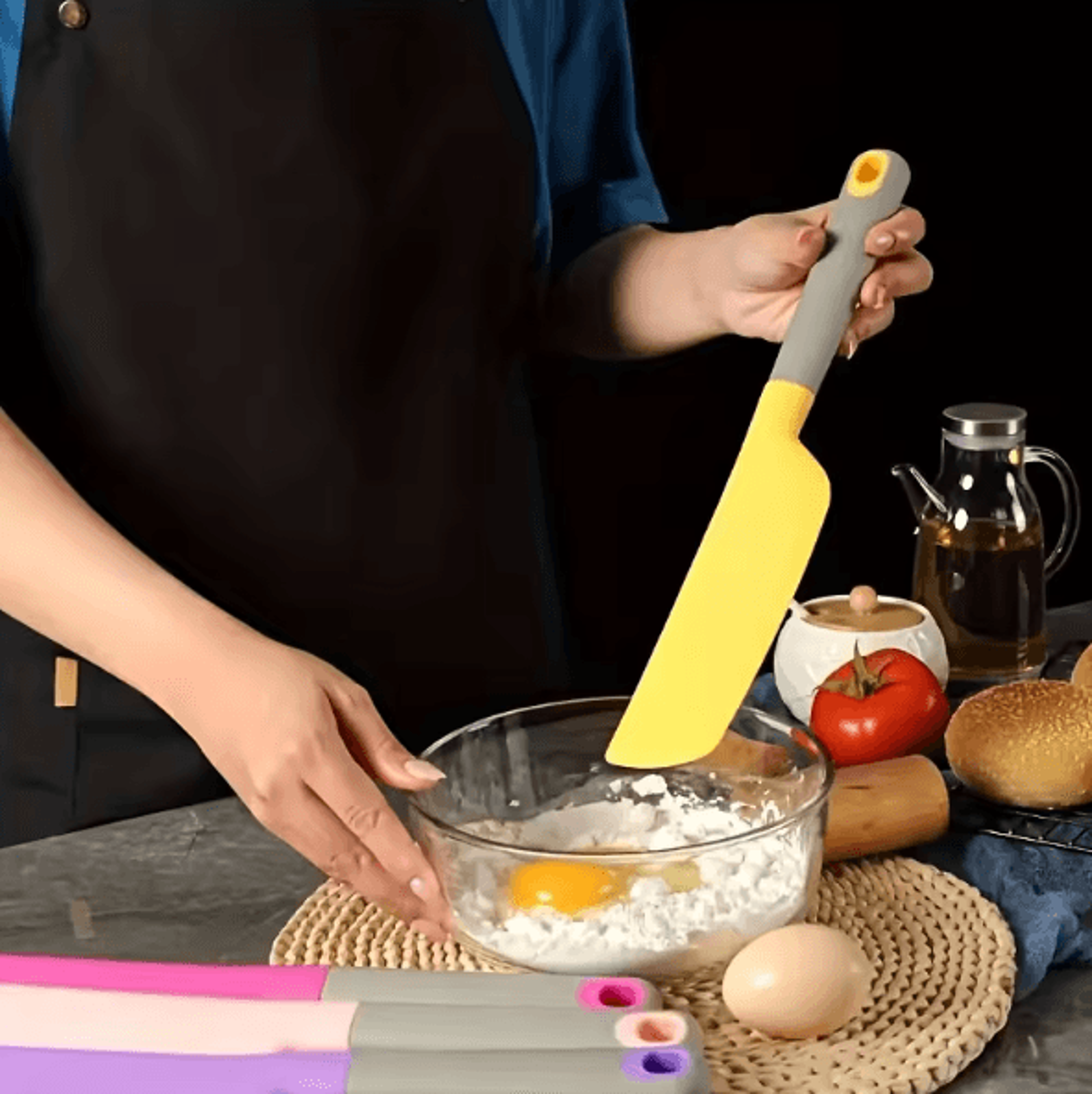 ExtraLarge Silicone Spatula  Heat Resistant NonStick Cooking  Baking Tool 2