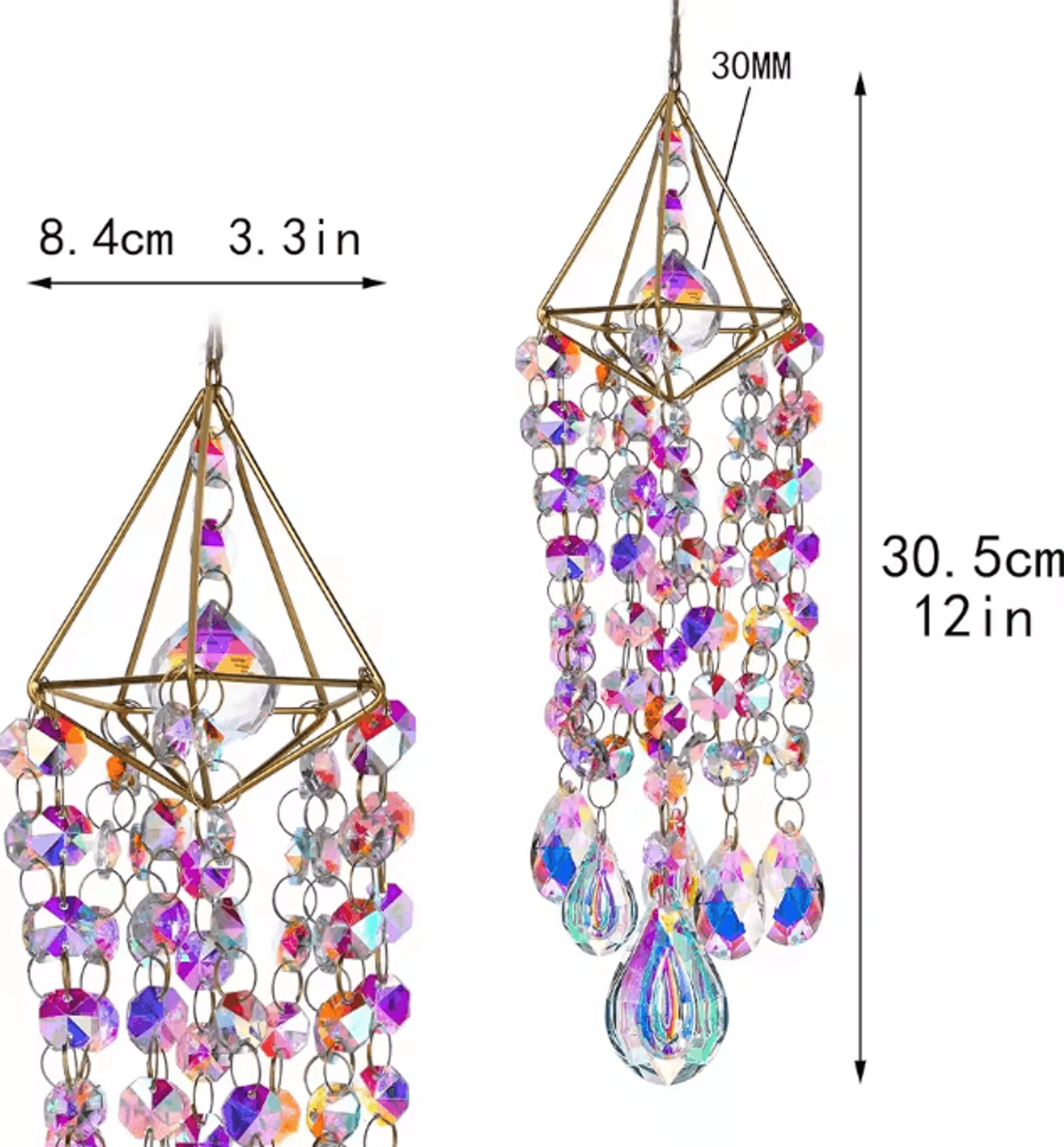 Crystal Suncatcher Wind Chime  Rainbow Maker Hanging Decor For Window  Garden 4