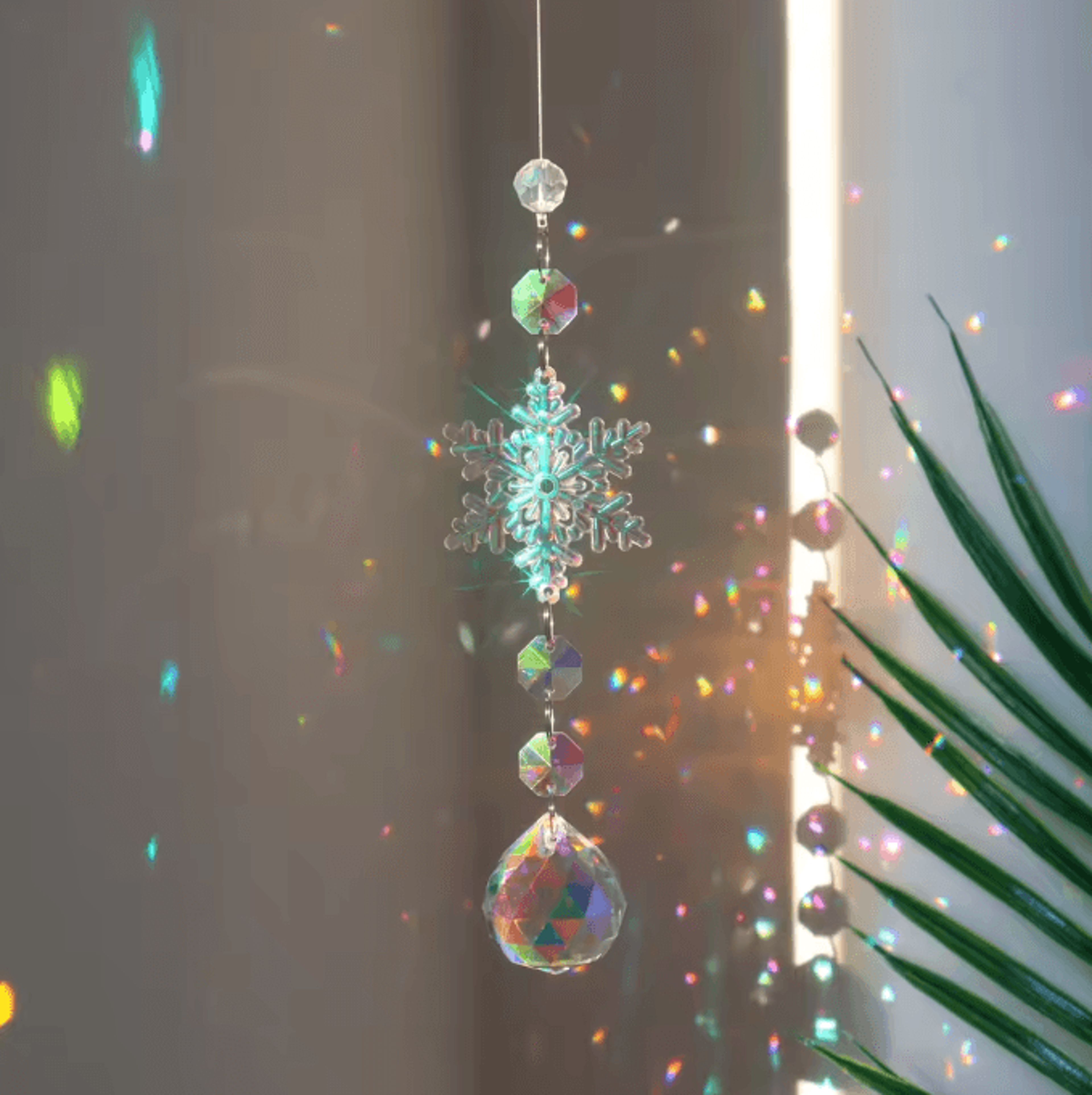 Crystal Suncatcher Wind Chime  Rainbow Maker Hanging Decor For Window  Garden 7