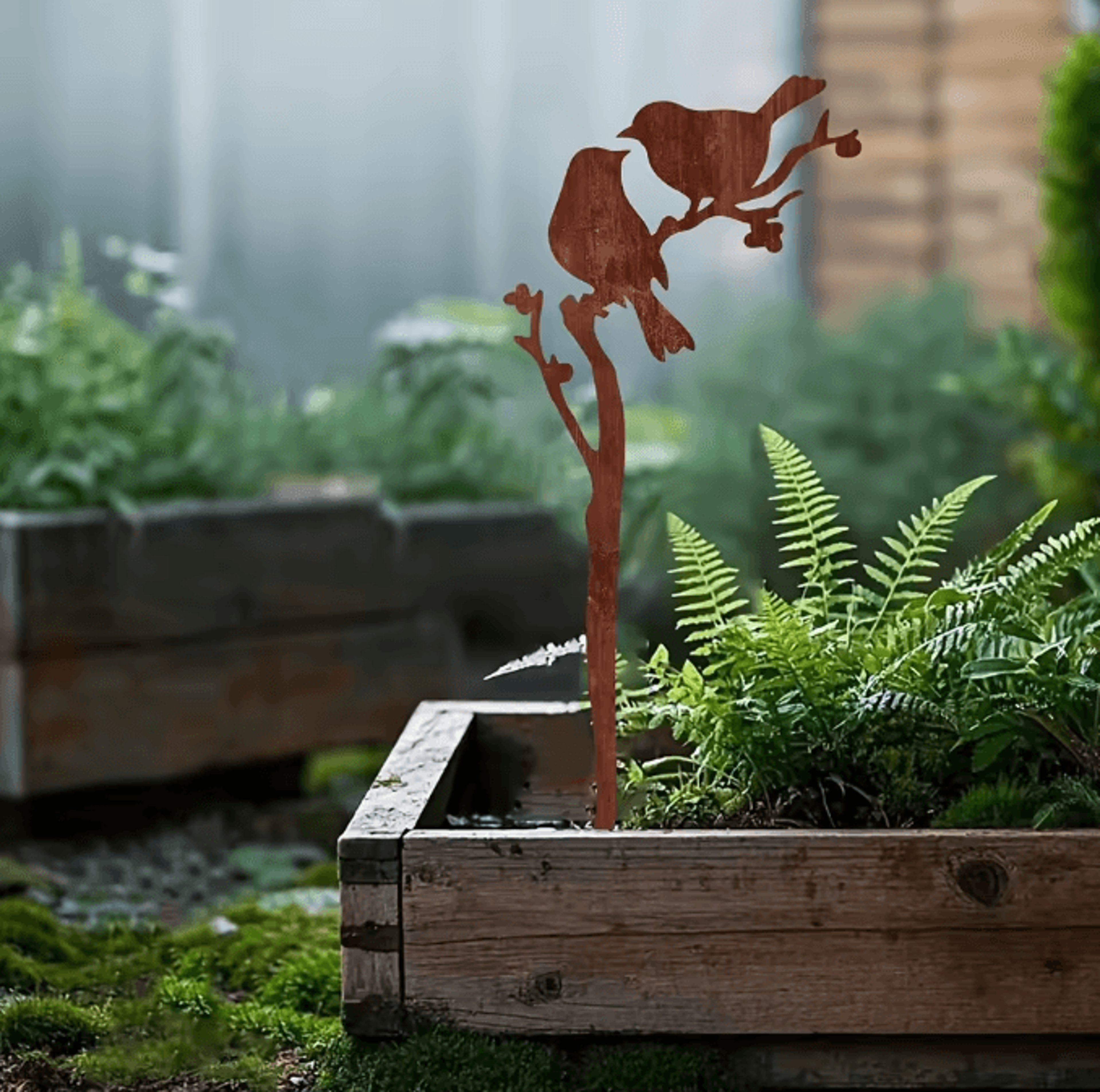 Rusty Metal Bird Garden Stake  NatureInspired Outdoor Yard Art For Lawn  Garden Decor 0