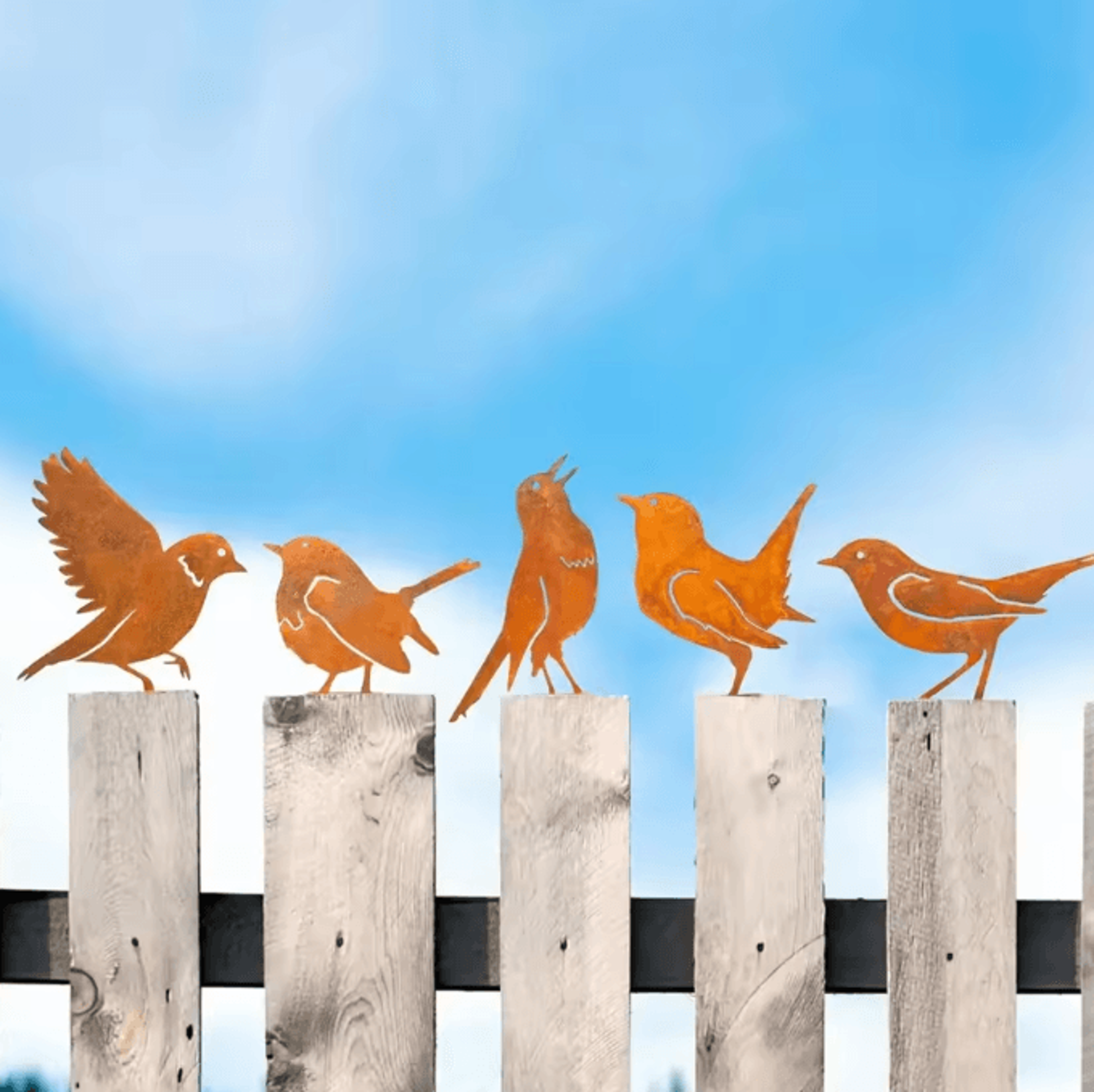Rusty Metal Bird Silhouette Garden Stake  Rustic Outdoor Yard Art For Farmhouse Patio  Garden 1