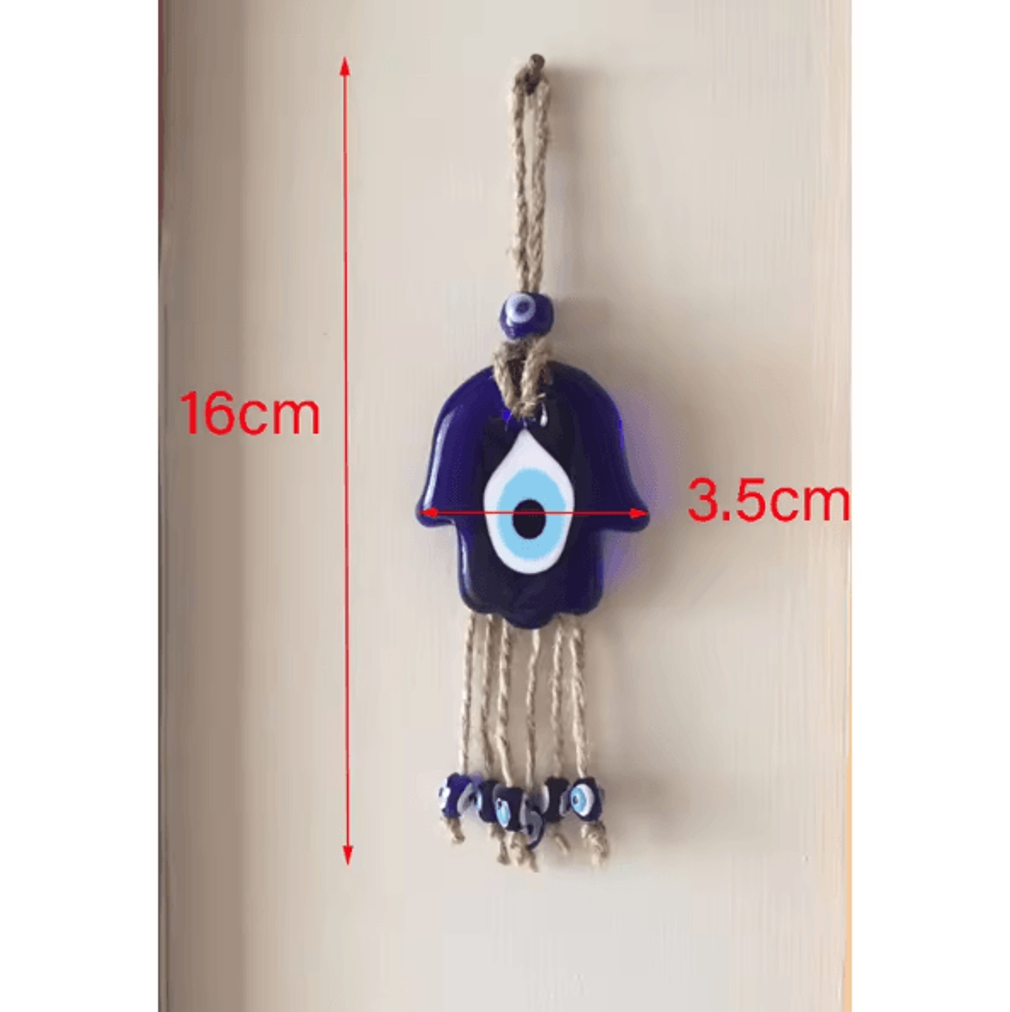 Hamsa Hand Evil Eye Wall Hanging  Turkish Blue Protection Home Decor 6