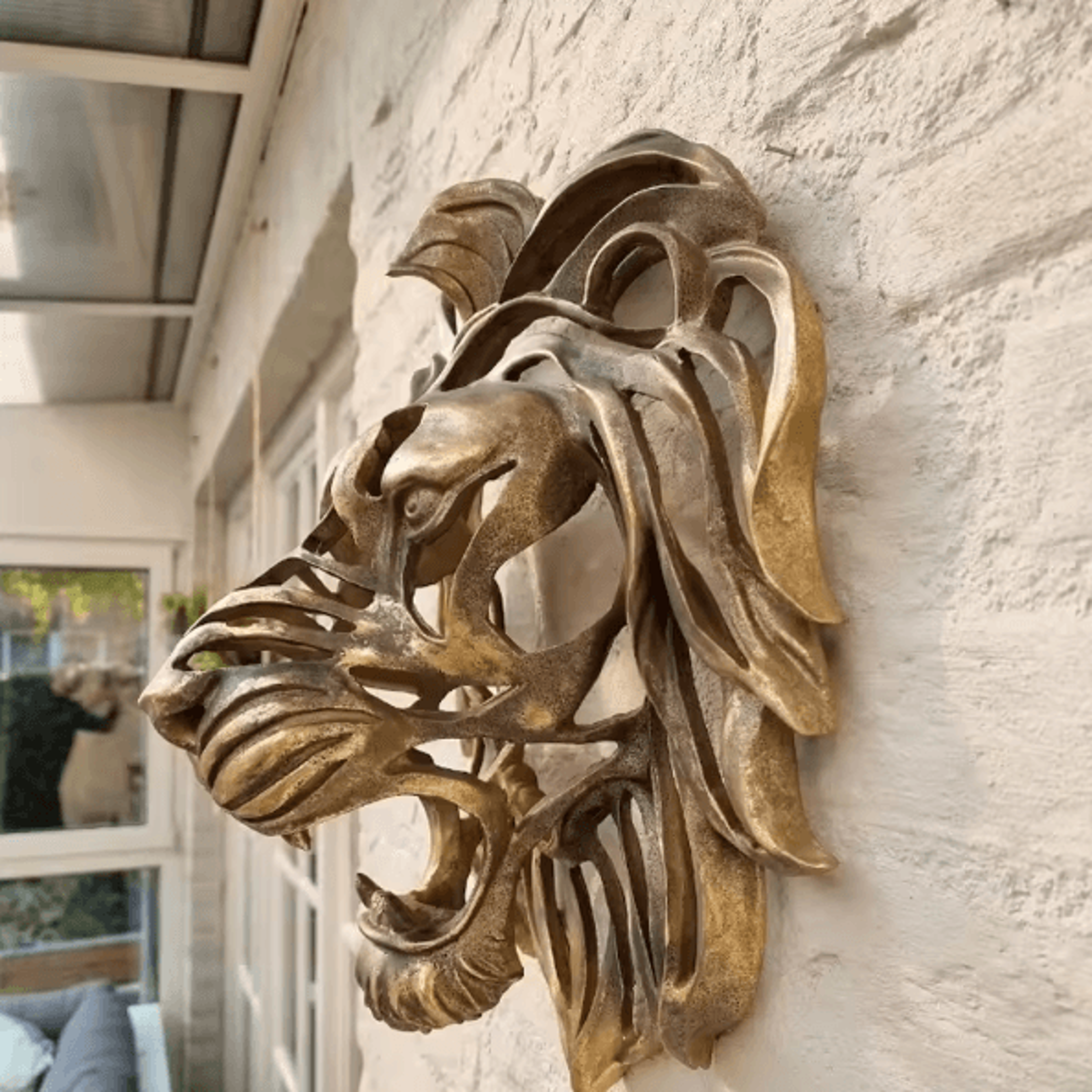 Large Gold Lion Head Wall Sculpture  Luxury Resin Wall Art For Living Room  Bedroom Decor 1
