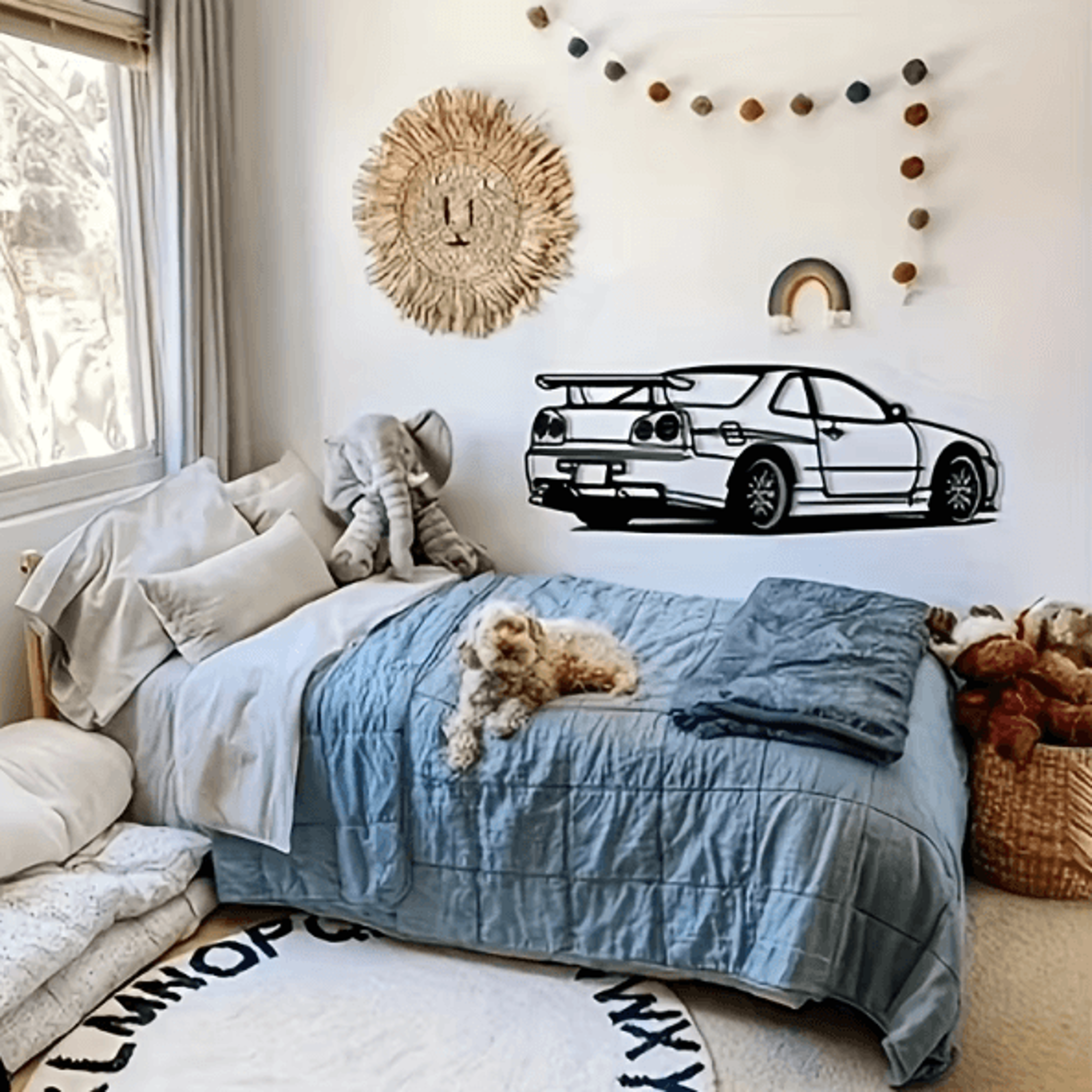 SpeedArt R Model Metal Car Wall Art Automotive Car Silhouette Hanging For Home Office Kids Room Dec 2