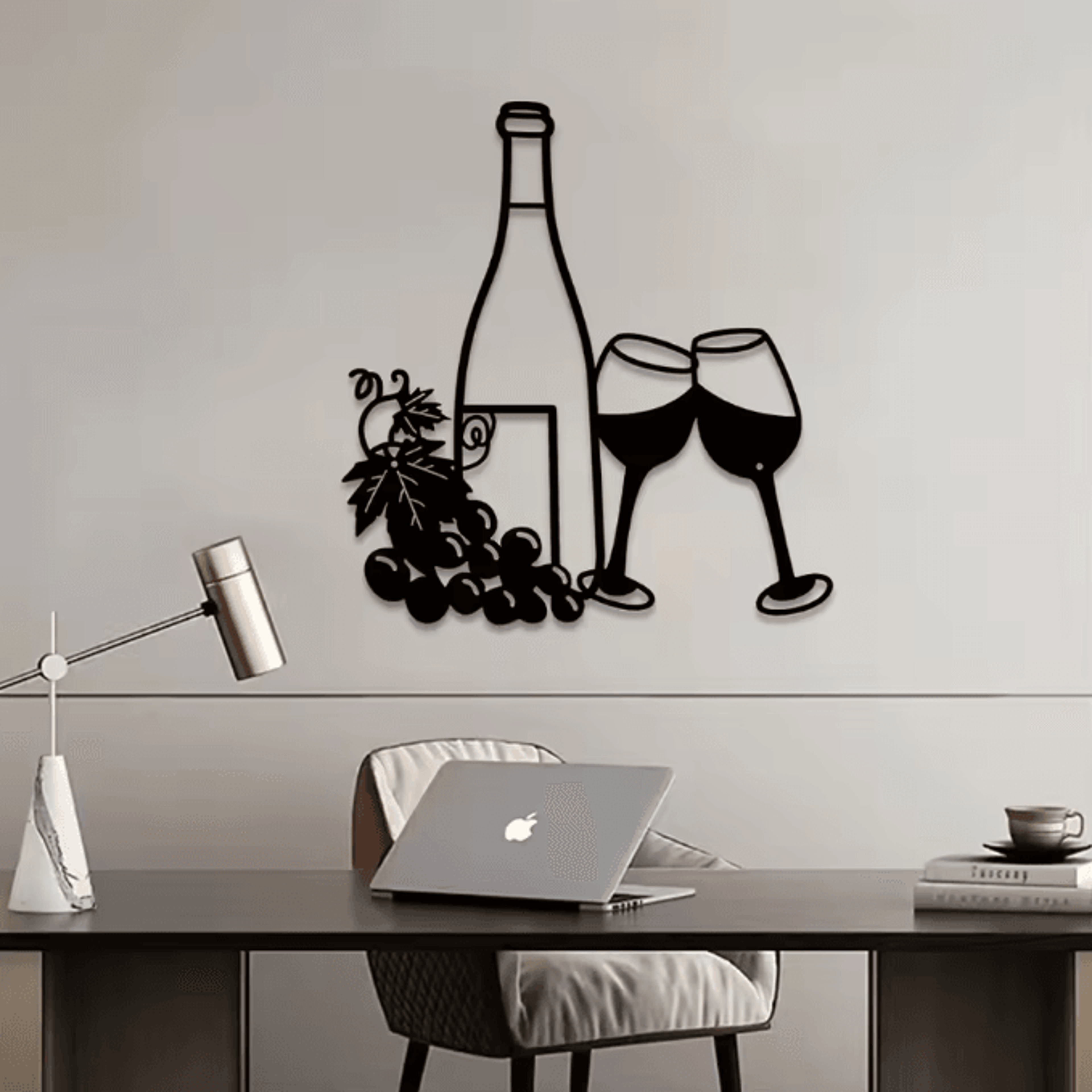 Minimalist Black Metal Coffee Cup Wall Art Decor For Kitchen And Coffee Bar 4