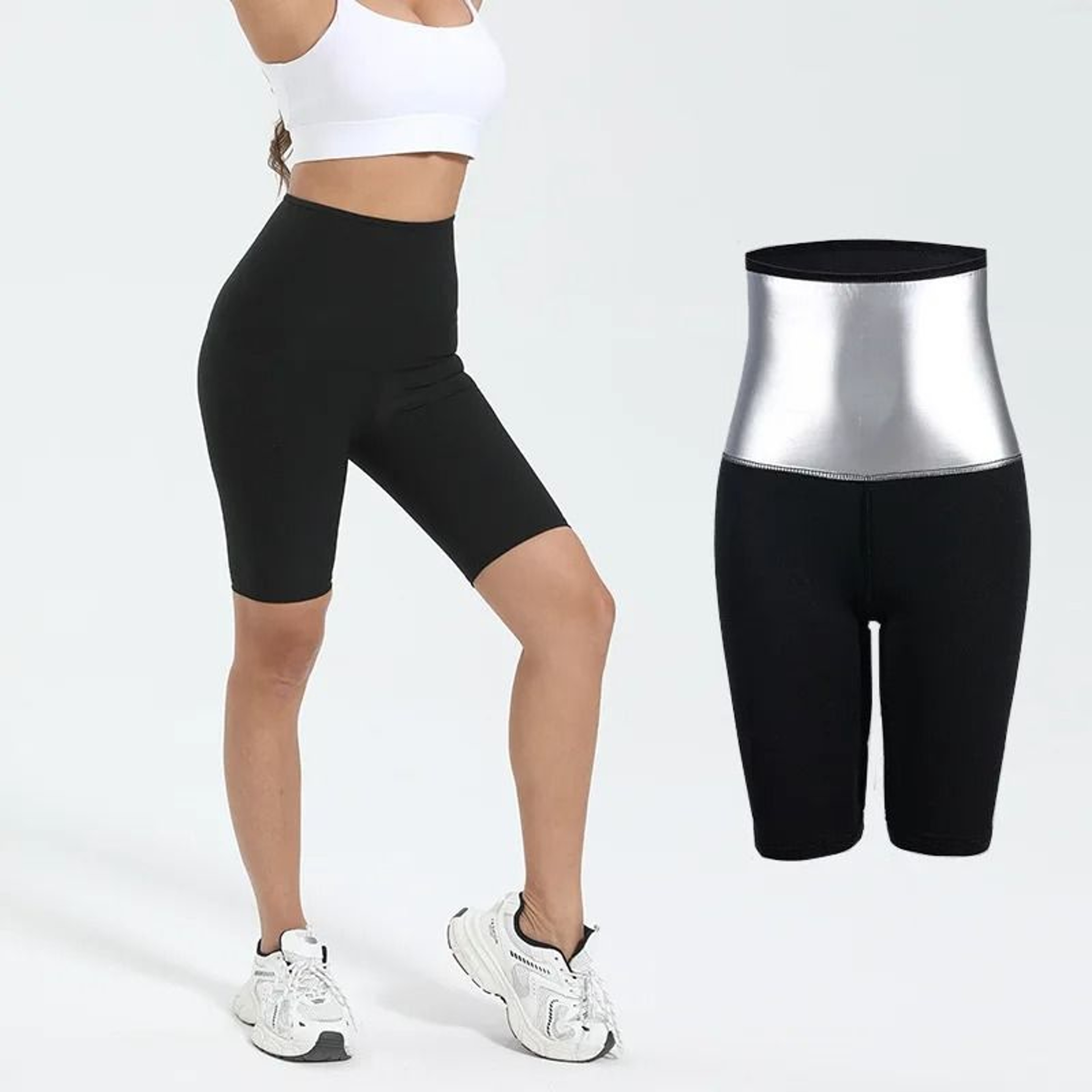 Womens High Waist Thermo Compression Slimming Shorts 6