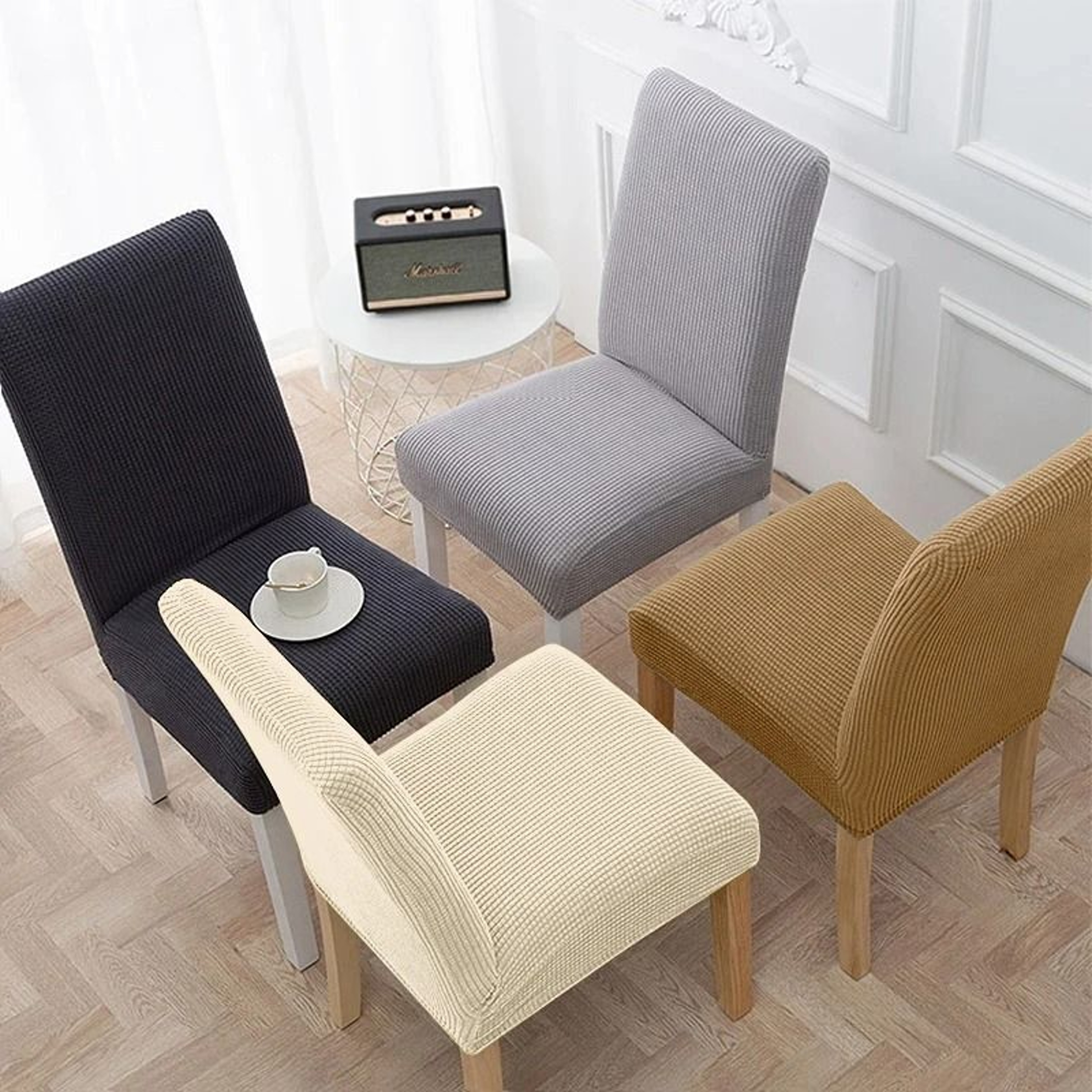 Stretch Jacquard Dining Chair Cover 3
