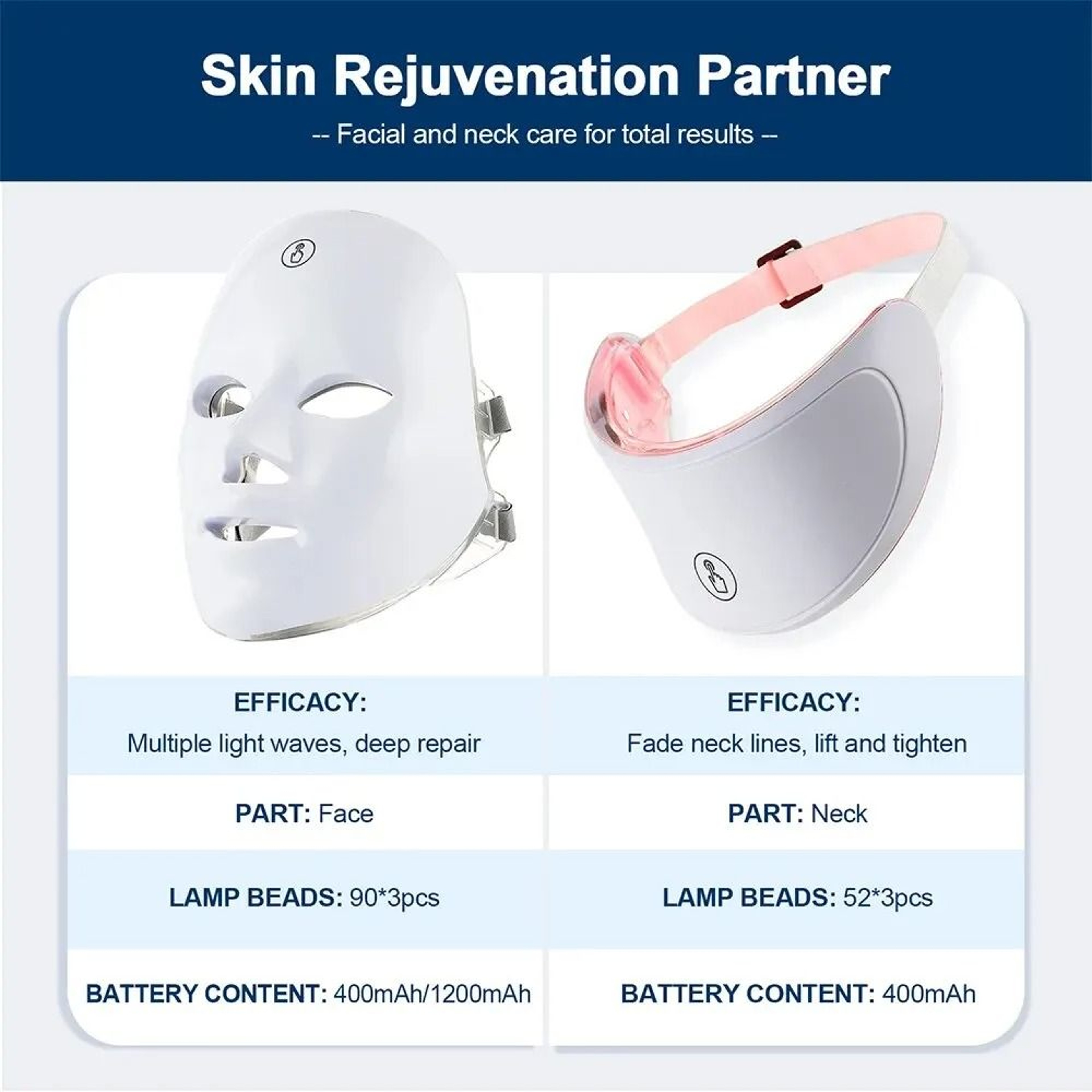 7Color LED Face  Neck Light Therapy Mask 5