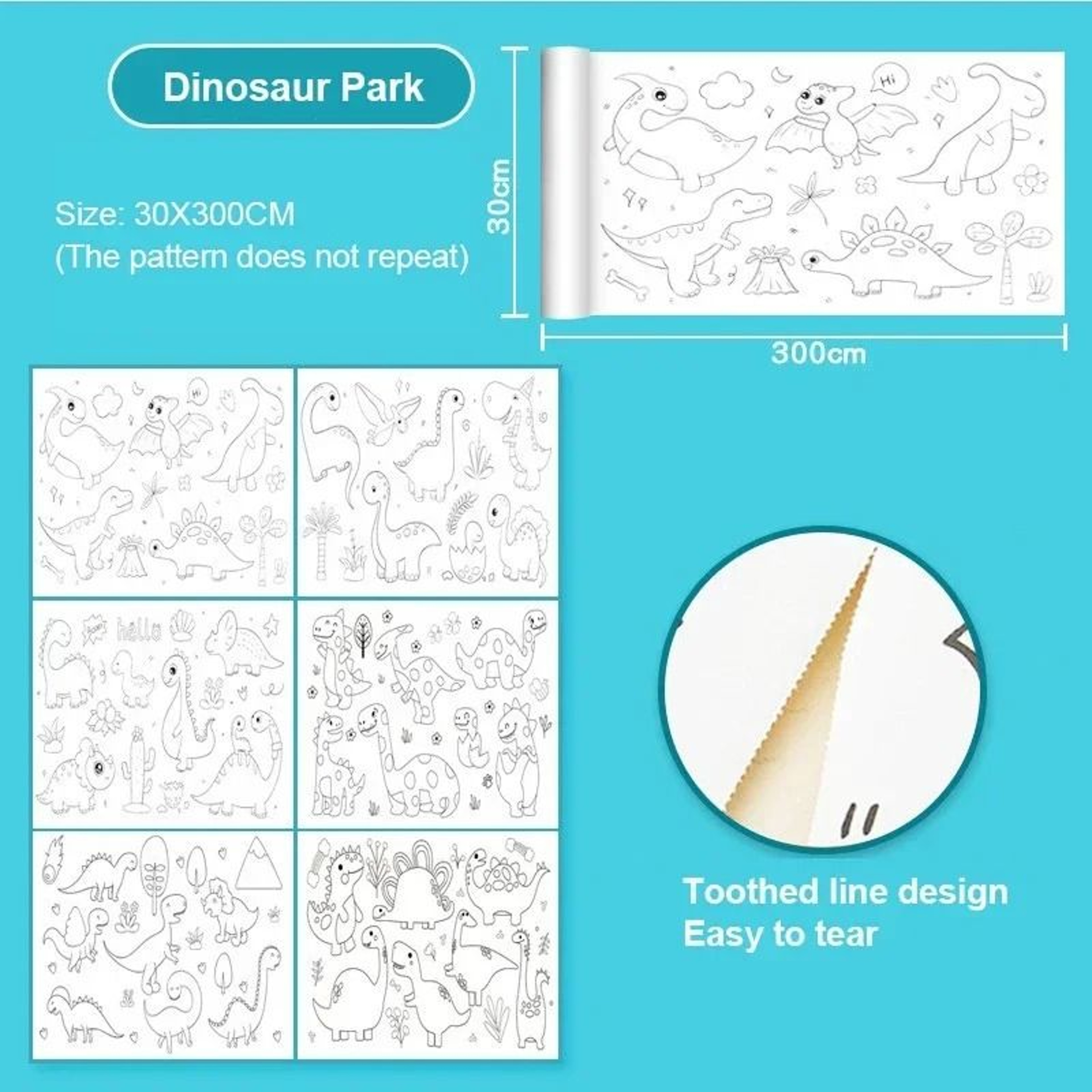 Kids Coloring Paper Roll Self Adhesive Drawing Scroll For Creative Art 12