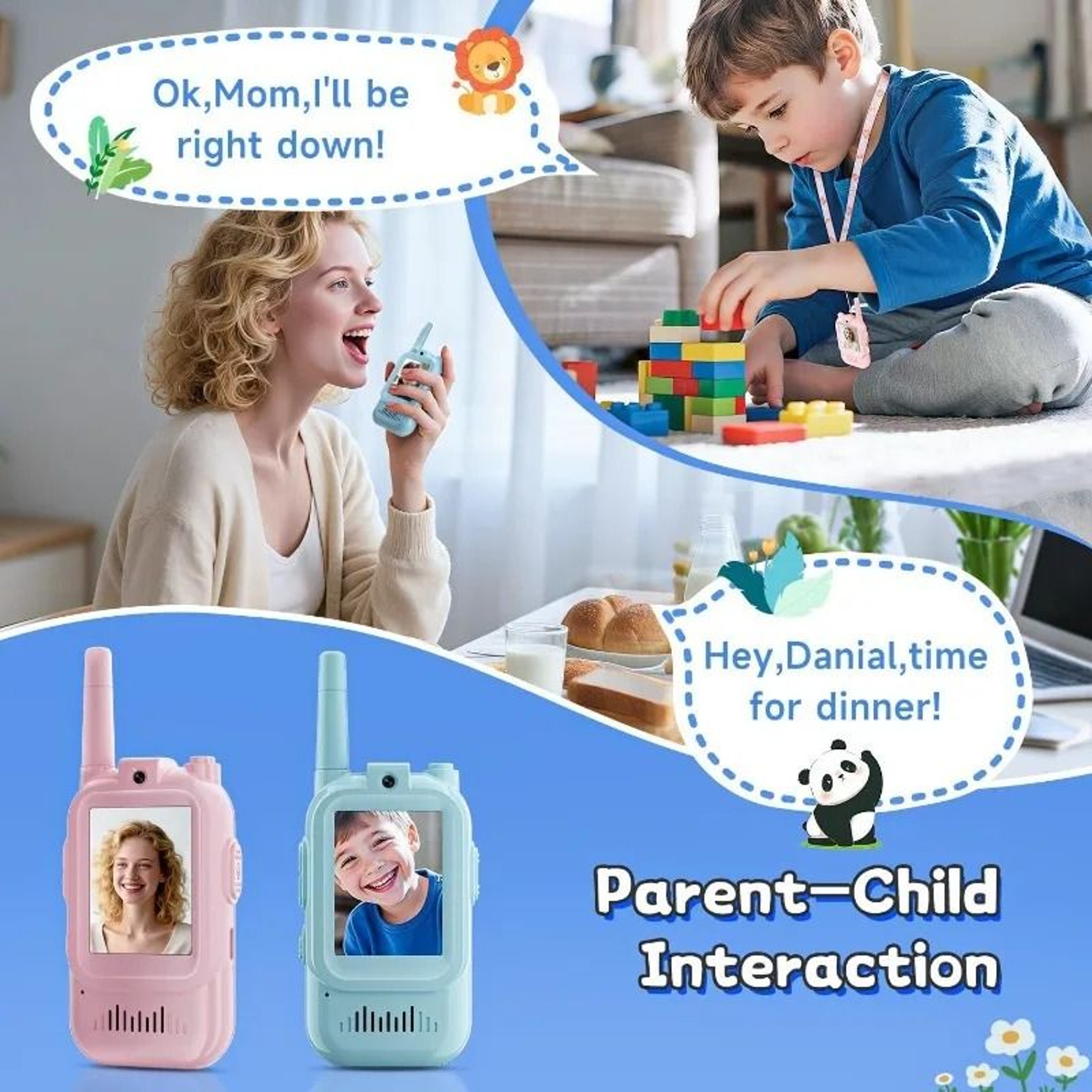 Kids Video Walkie Talkie Set Rechargeable Two Way Communication Toy 3