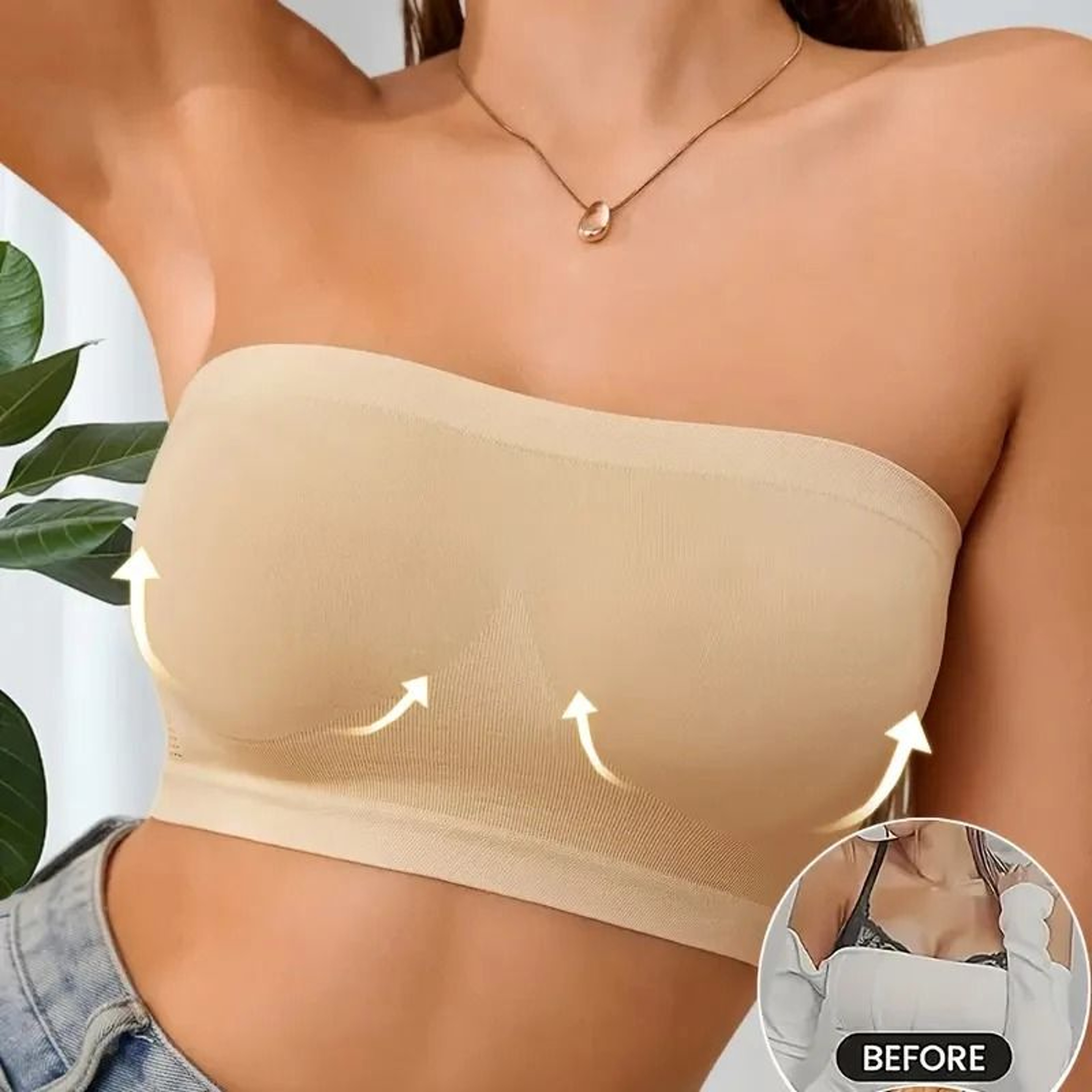 Seamless Strapless Tube Bra Breathable Stretch Bandeau Top For Women 1