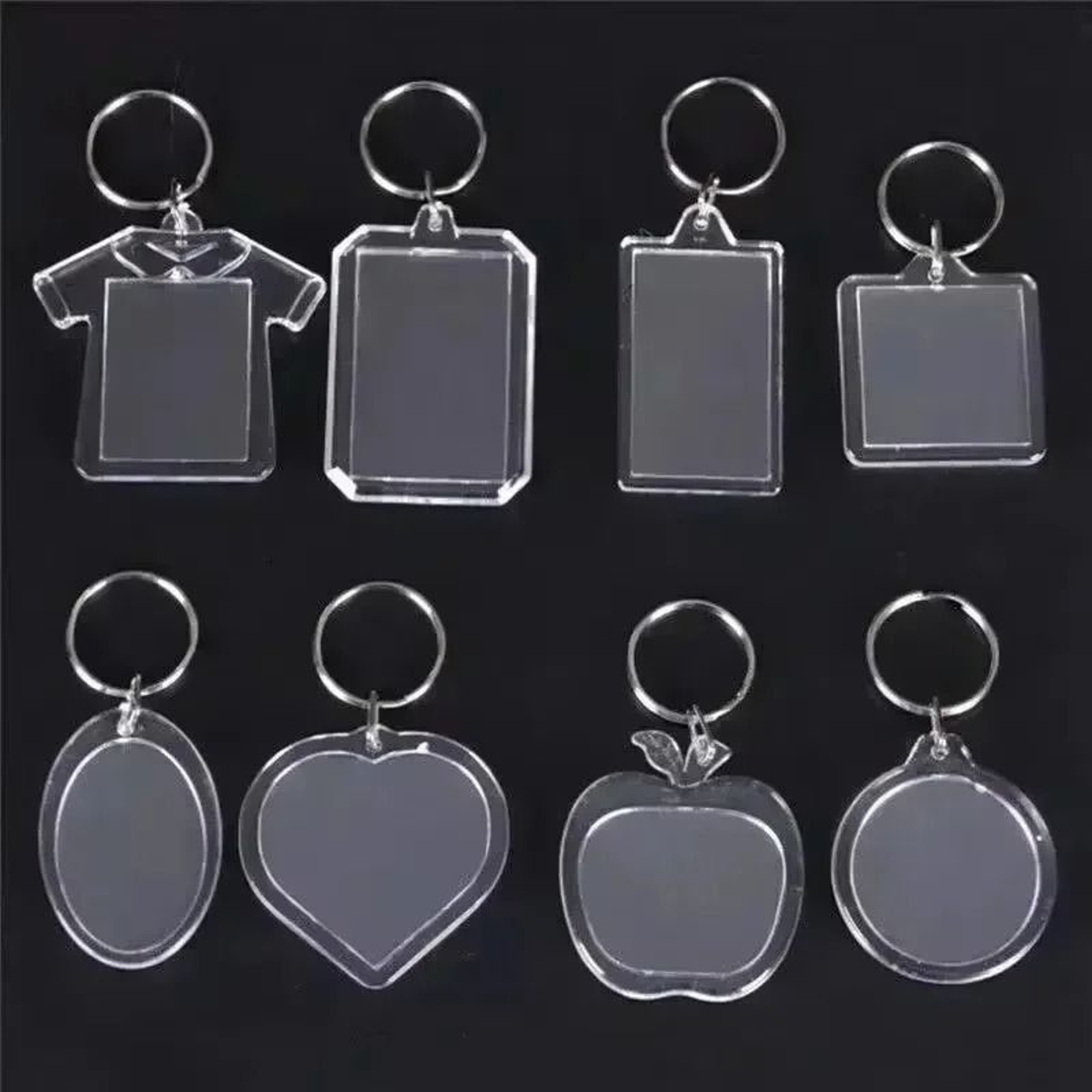 Clear Acrylic Photo Keychain Blanks Custom Insert Picture Frame Keyrings 3