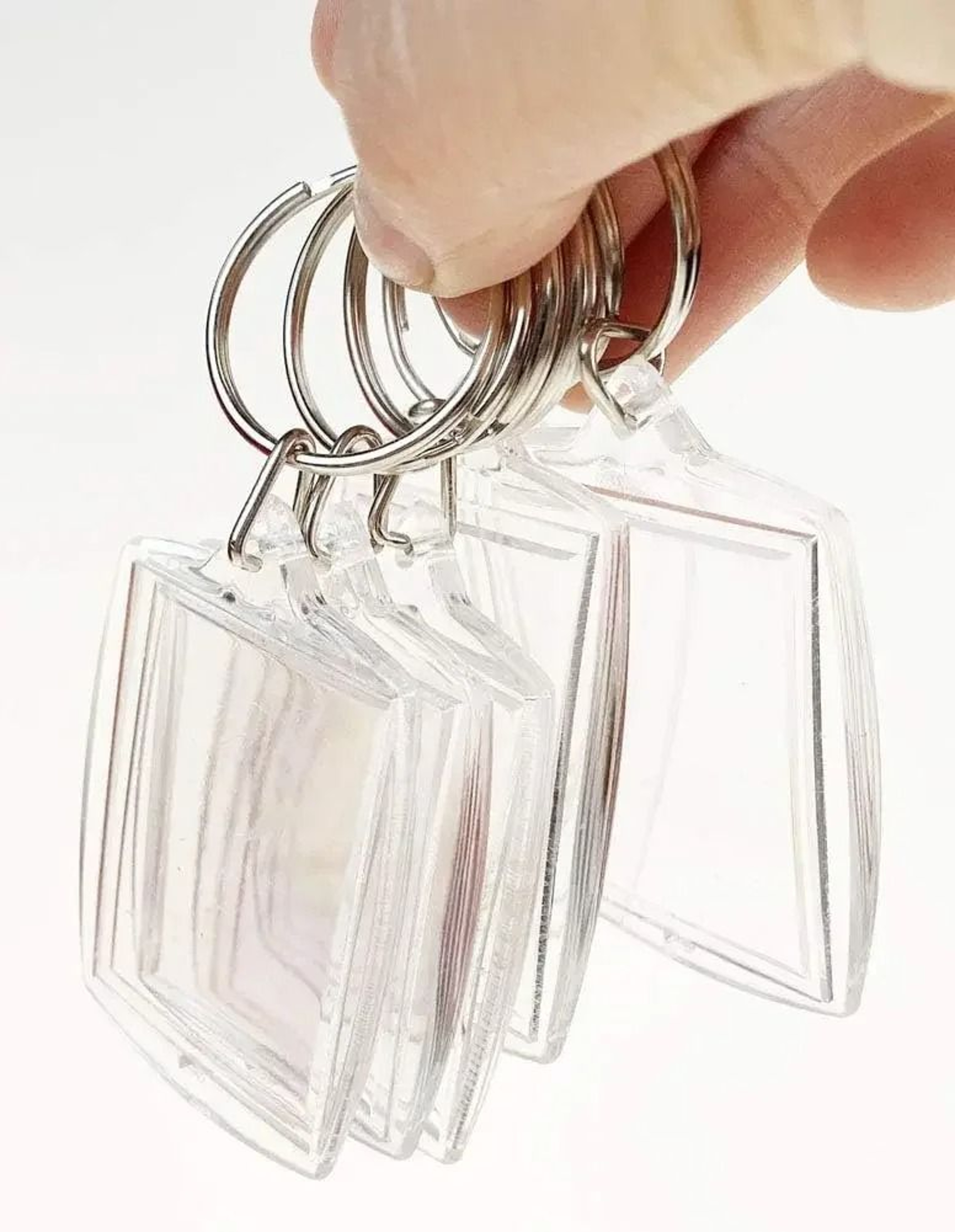 Clear Acrylic Photo Keychain Blanks Custom Insert Picture Frame Keyrings 4