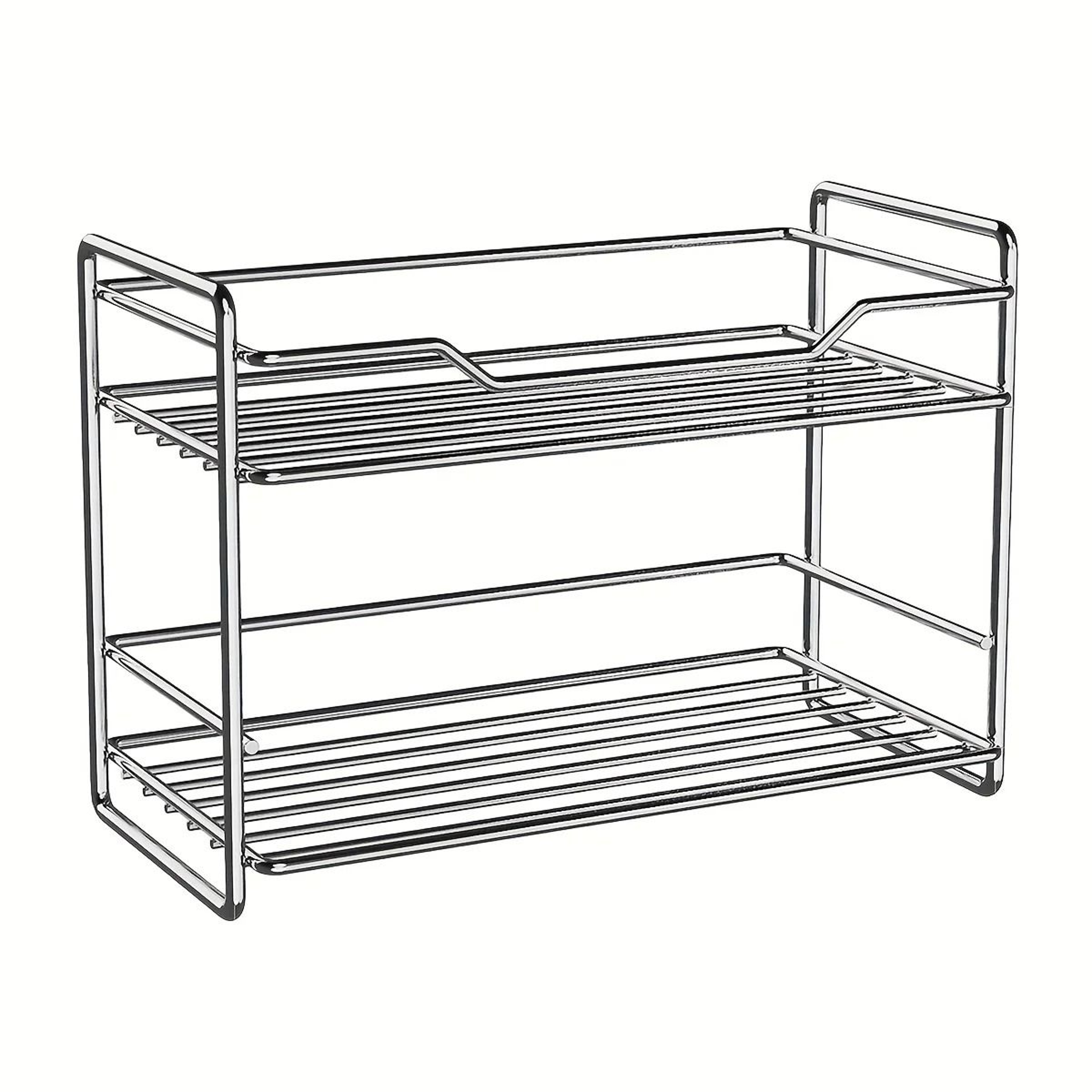 2 Tier Stainless Steel Countertop Organizer Shelf For Kitchen Bathroom And Spice Storage 6