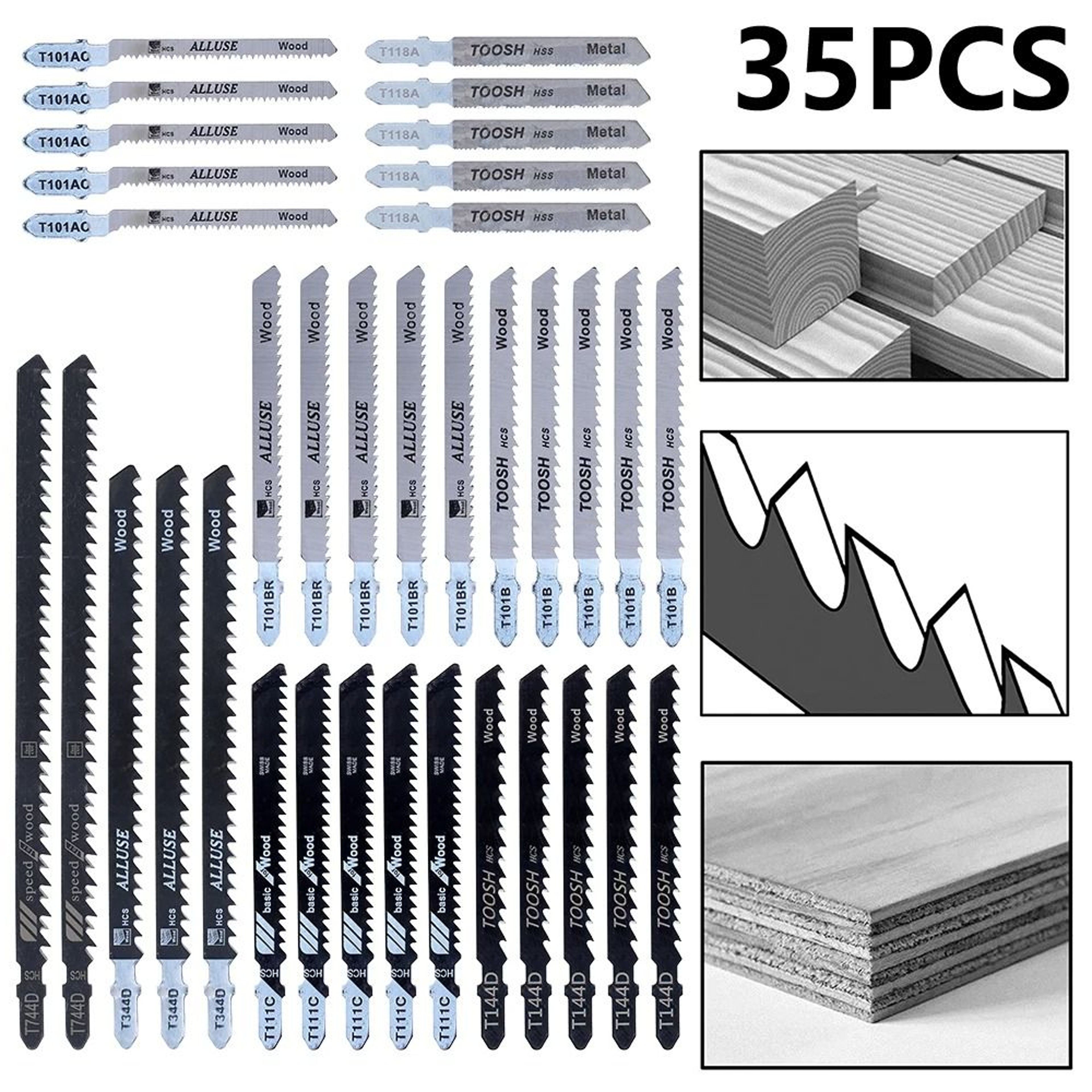 T Shank Jigsaw Blade Set For Wood Plastic And Metal Cutting 2