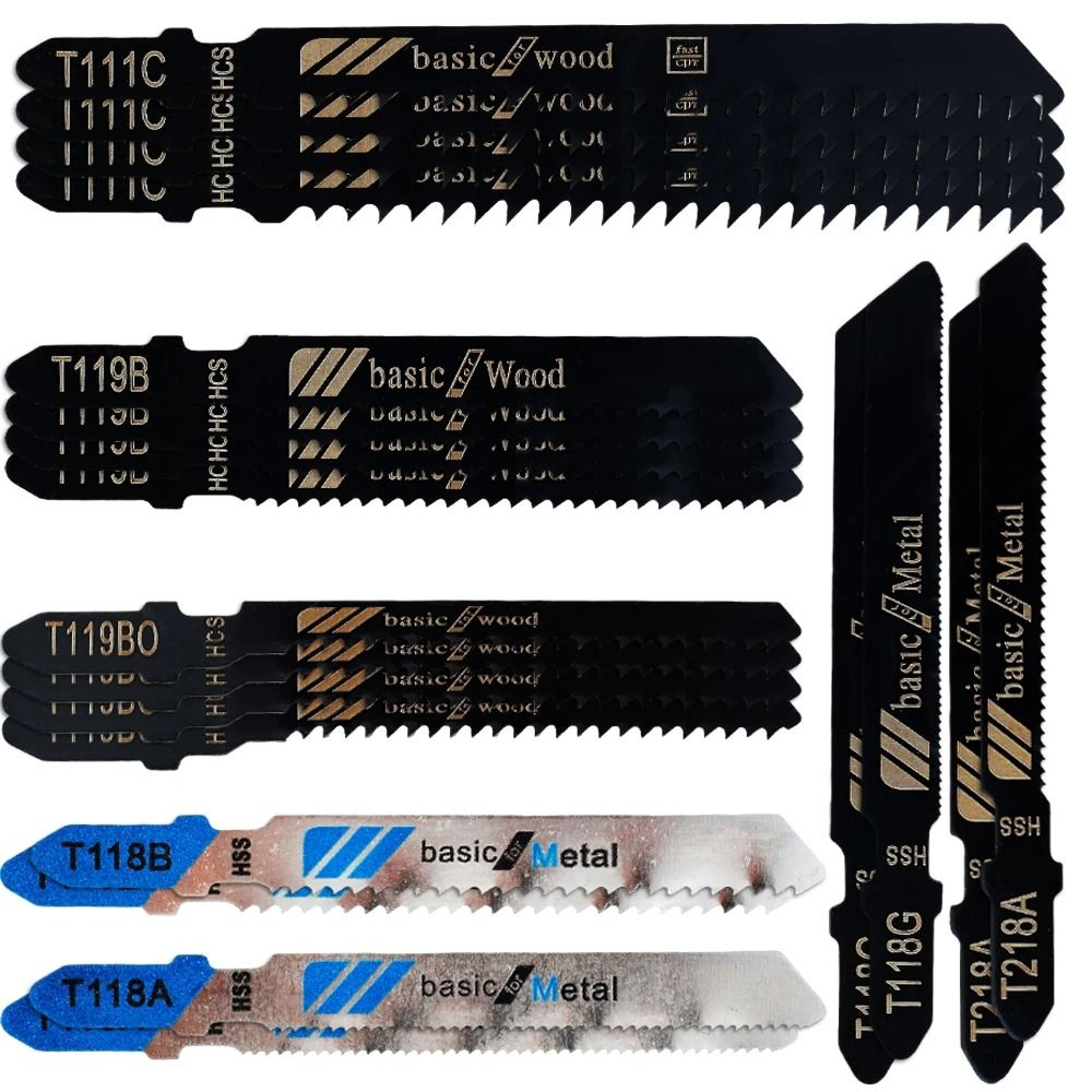 T Shank Jigsaw Blade Set For Wood Plastic And Metal Cutting 11
