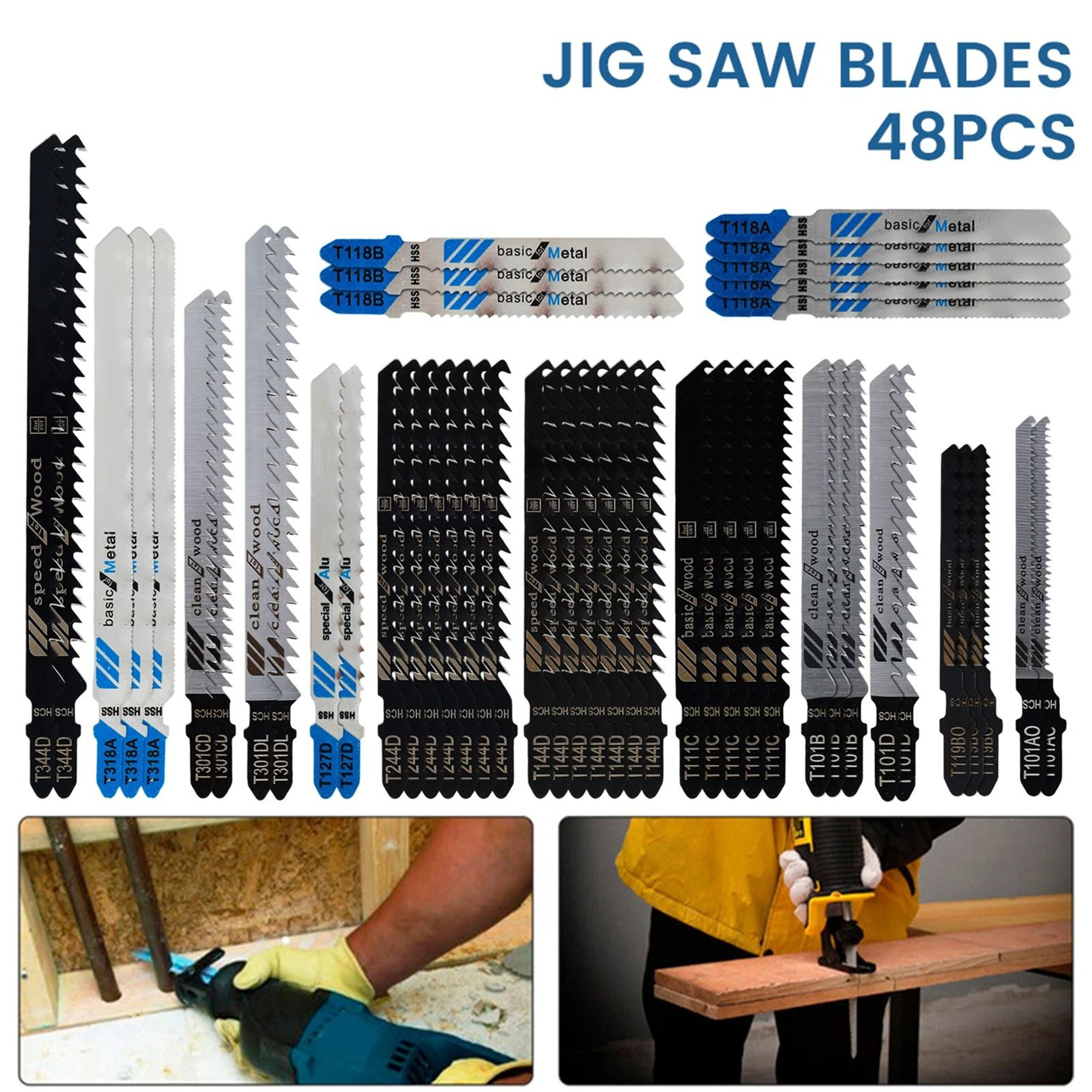 T Shank Jigsaw Blade Set For Wood Plastic And Metal Cutting 4