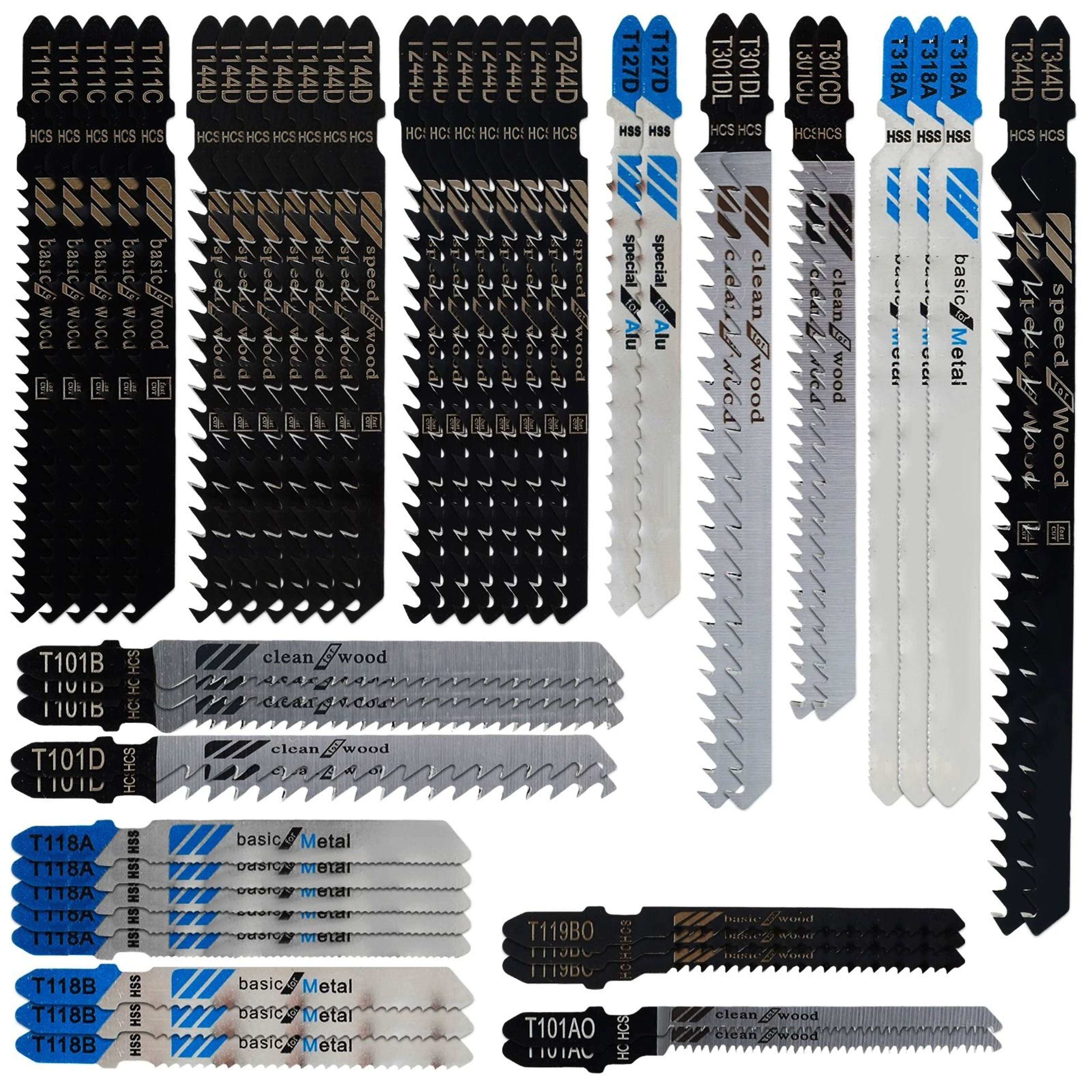 T Shank Jigsaw Blade Set For Wood Plastic And Metal Cutting 8