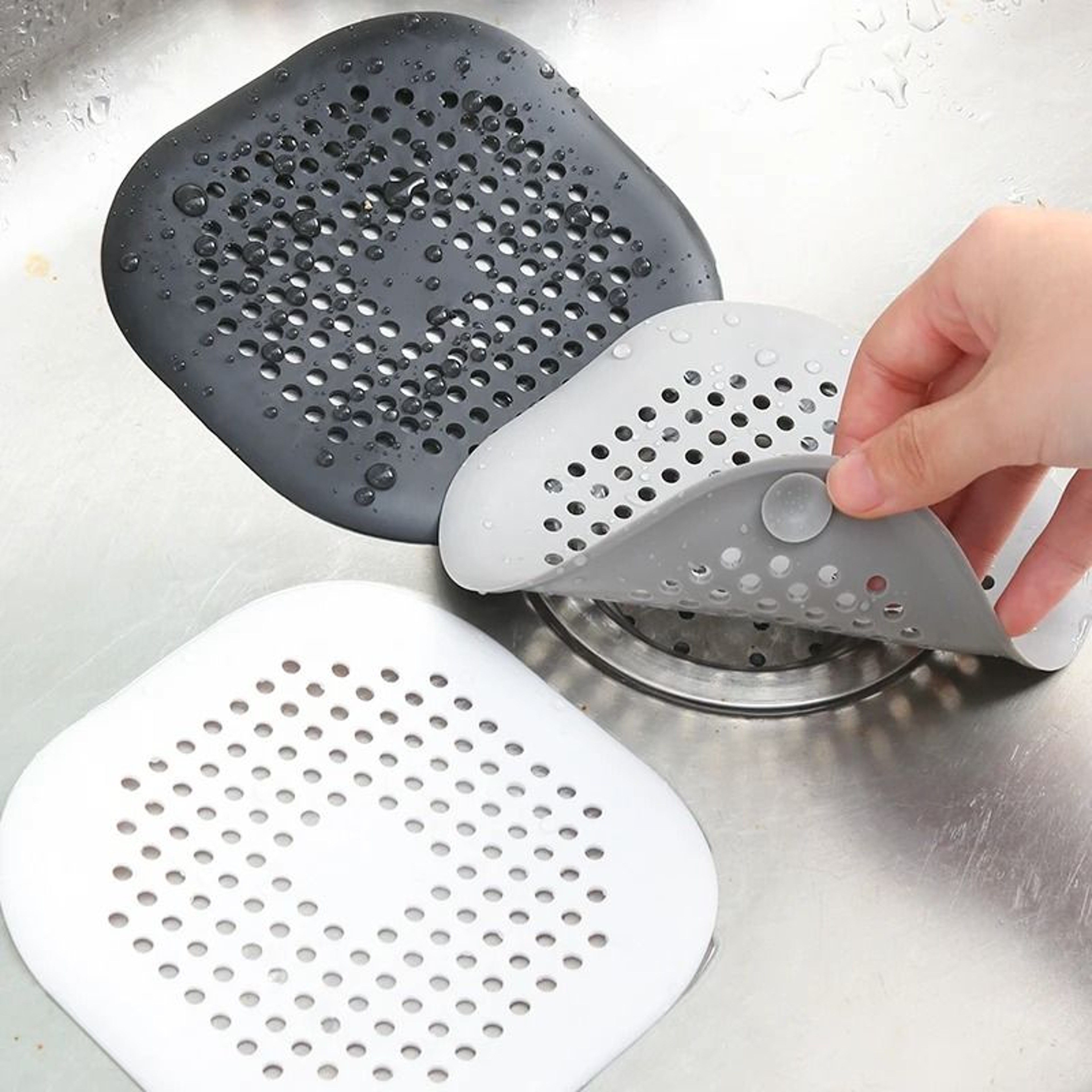 Silicone Shower Drain Hair Catcher And Sink Strainer 1