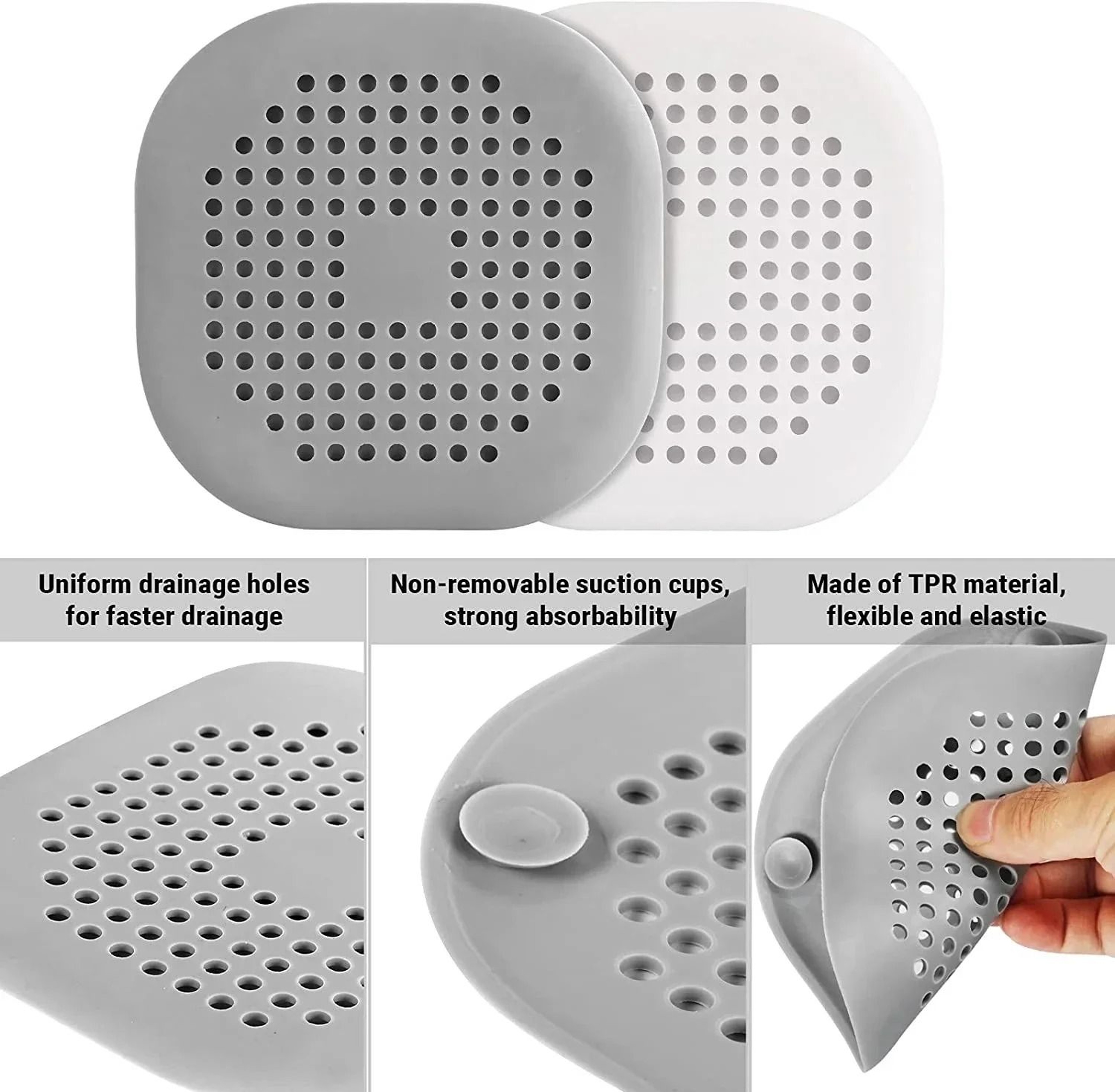 Silicone Shower Drain Hair Catcher And Sink Strainer 5