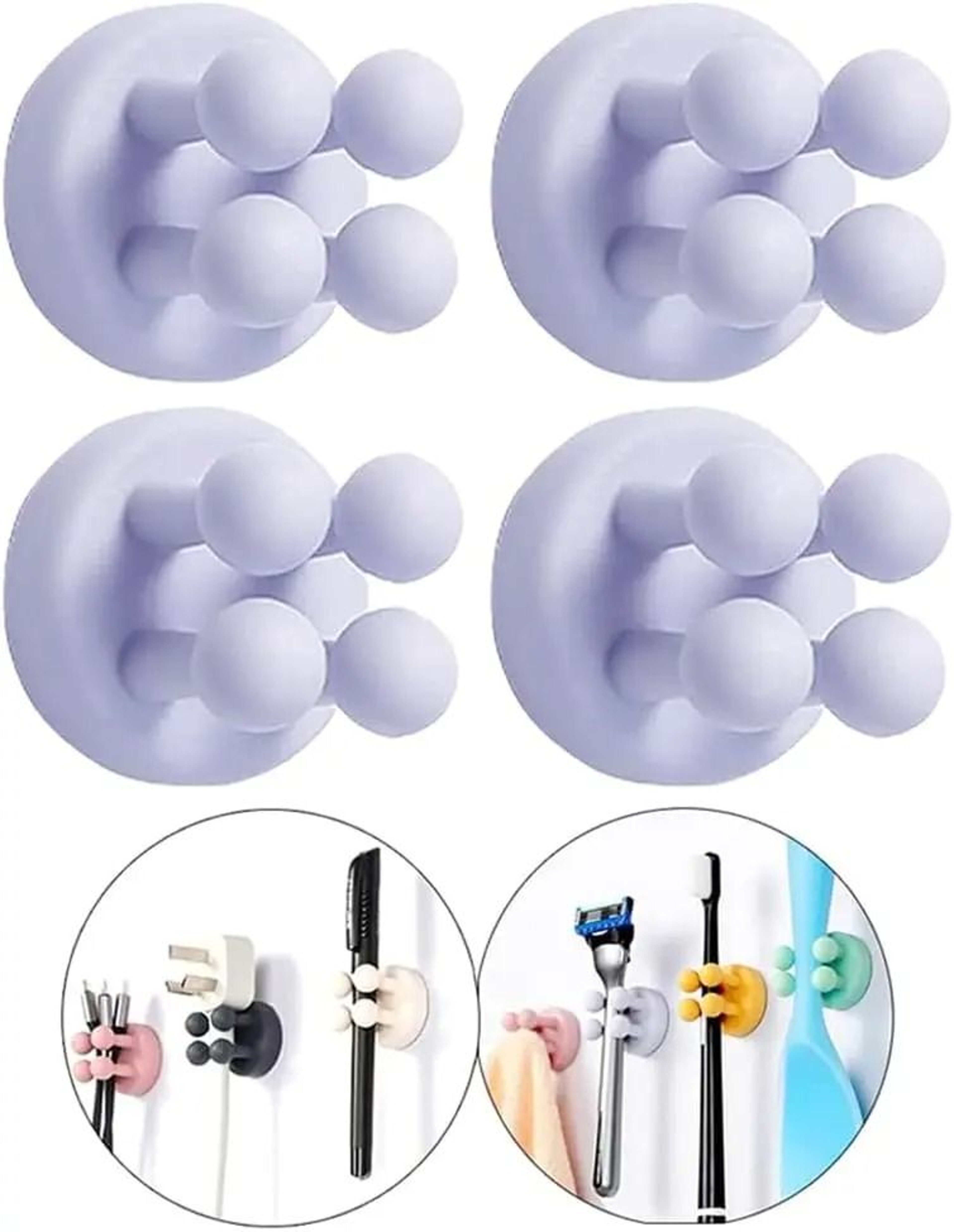 Self Adhesive Silicone Toothbrush Holder Wall Hook 12