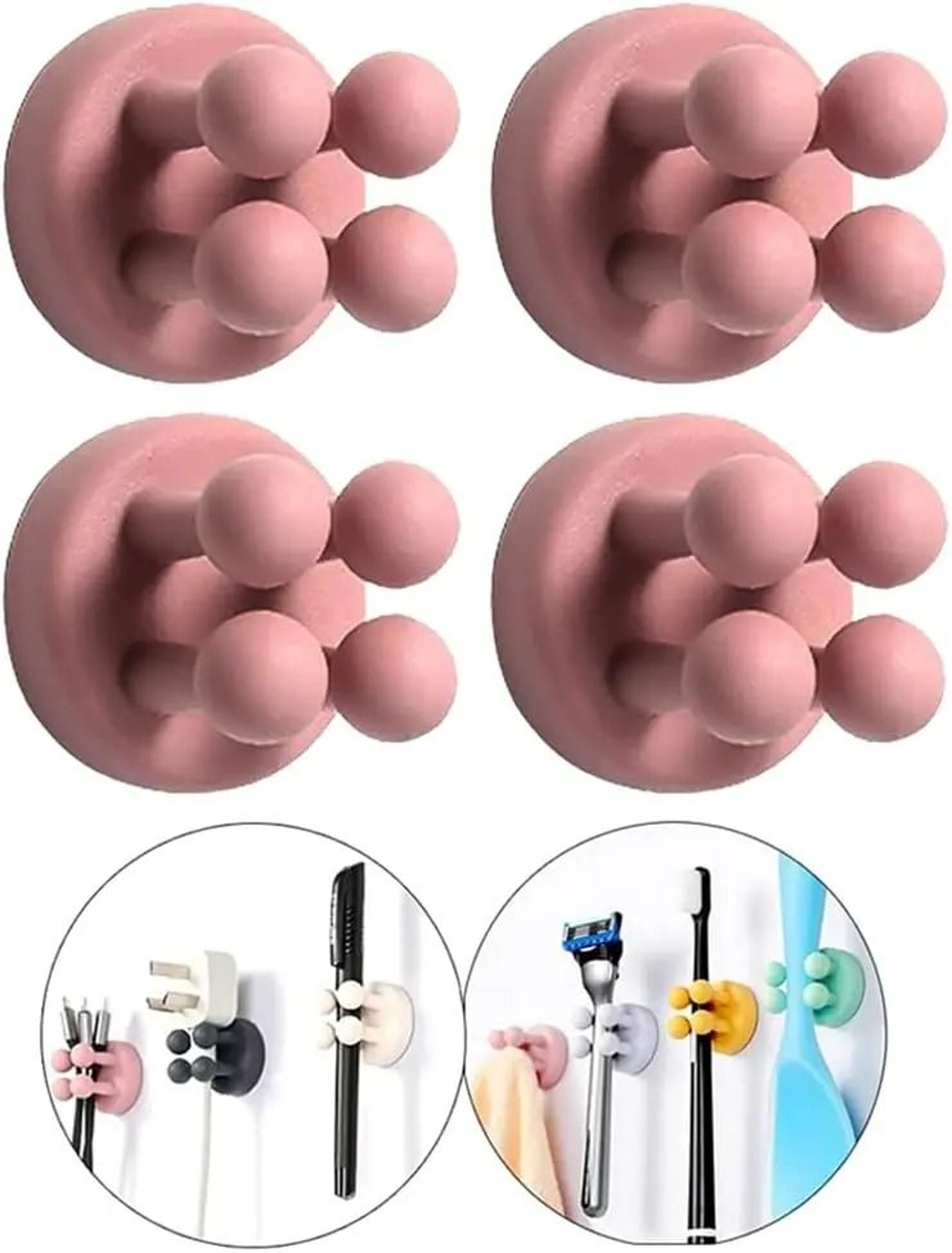 Self Adhesive Silicone Toothbrush Holder Wall Hook 14