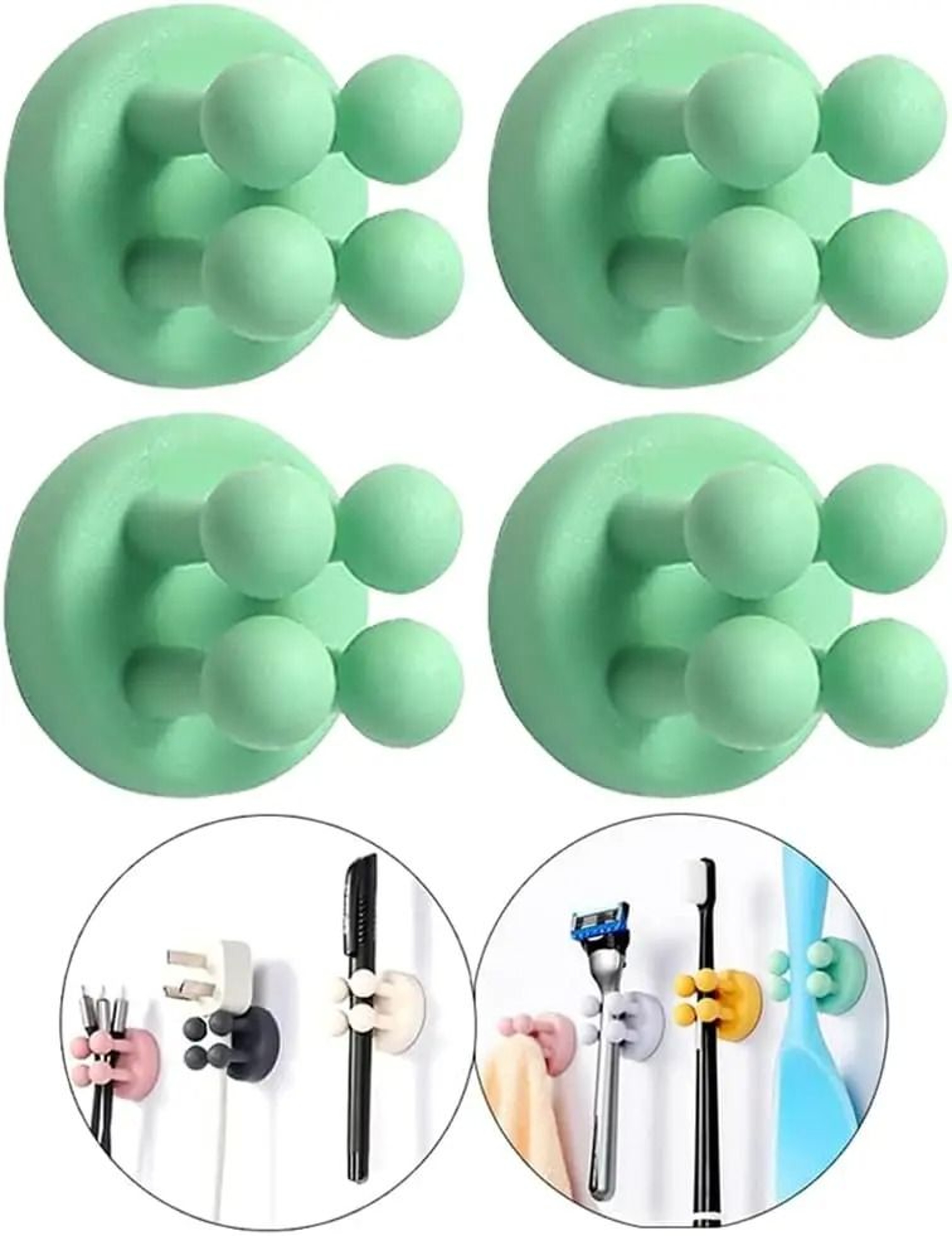 Self Adhesive Silicone Toothbrush Holder Wall Hook 15