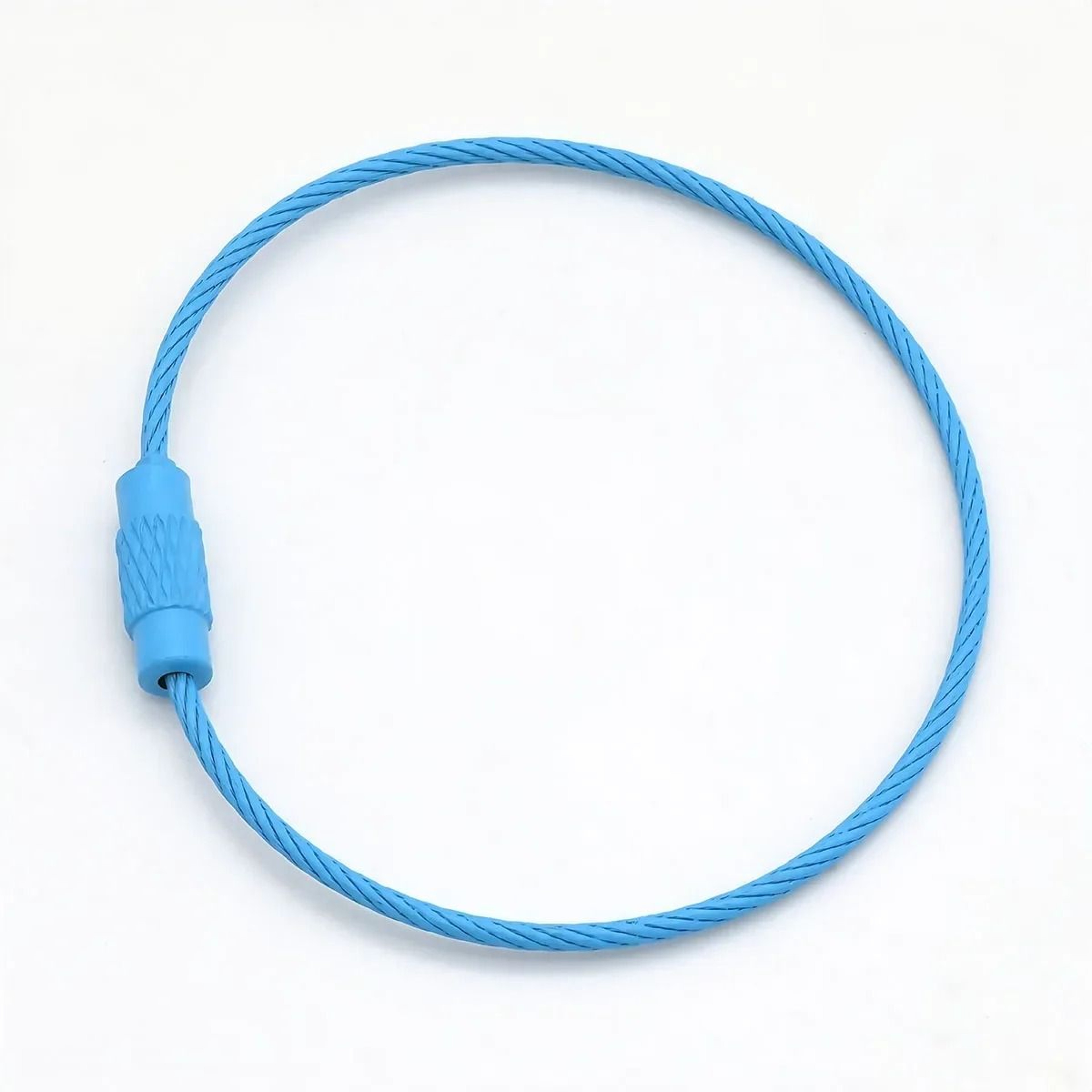 Stainless Steel Wire Cable Keychain Rings With Screw Lock 12