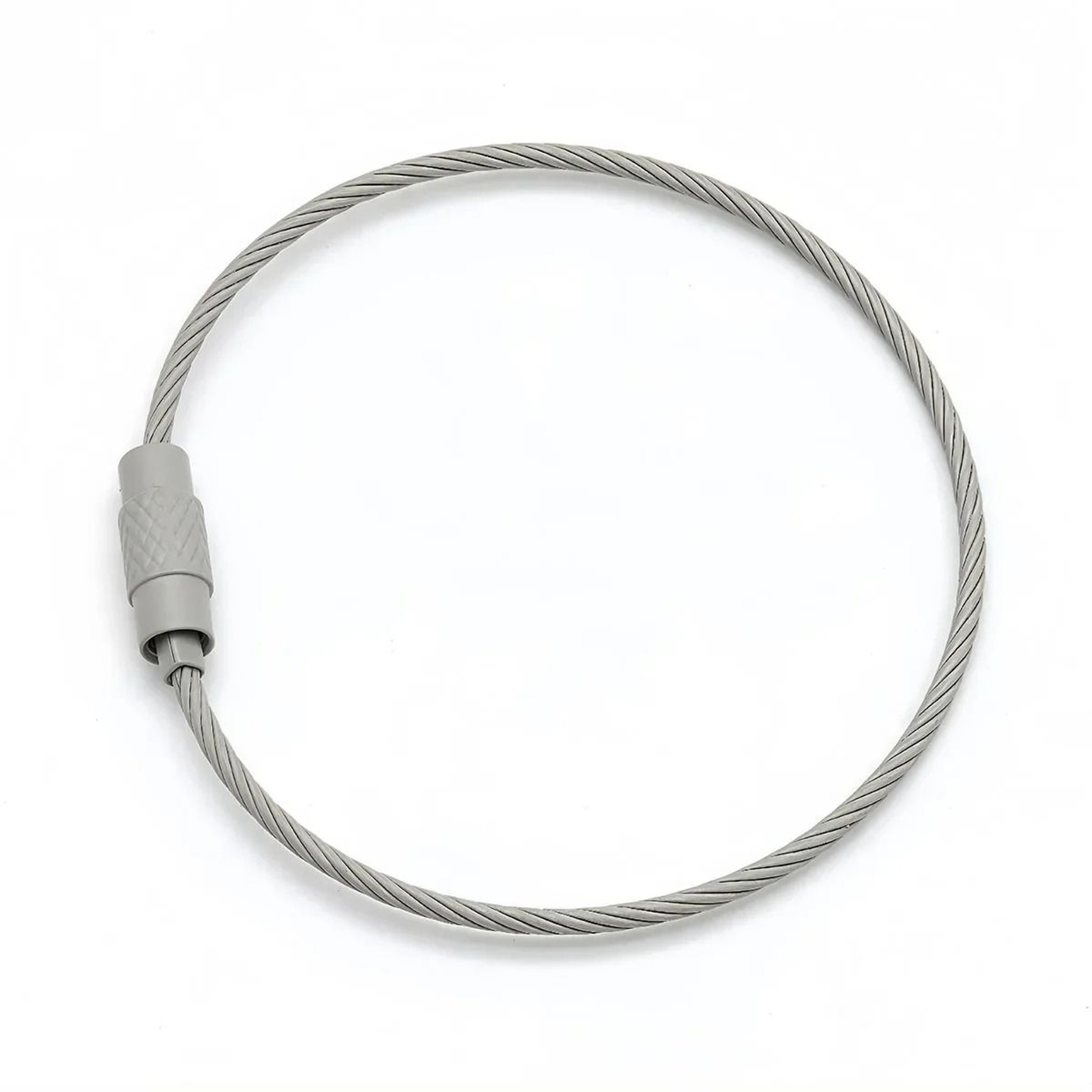 Stainless Steel Wire Cable Keychain Rings With Screw Lock 15