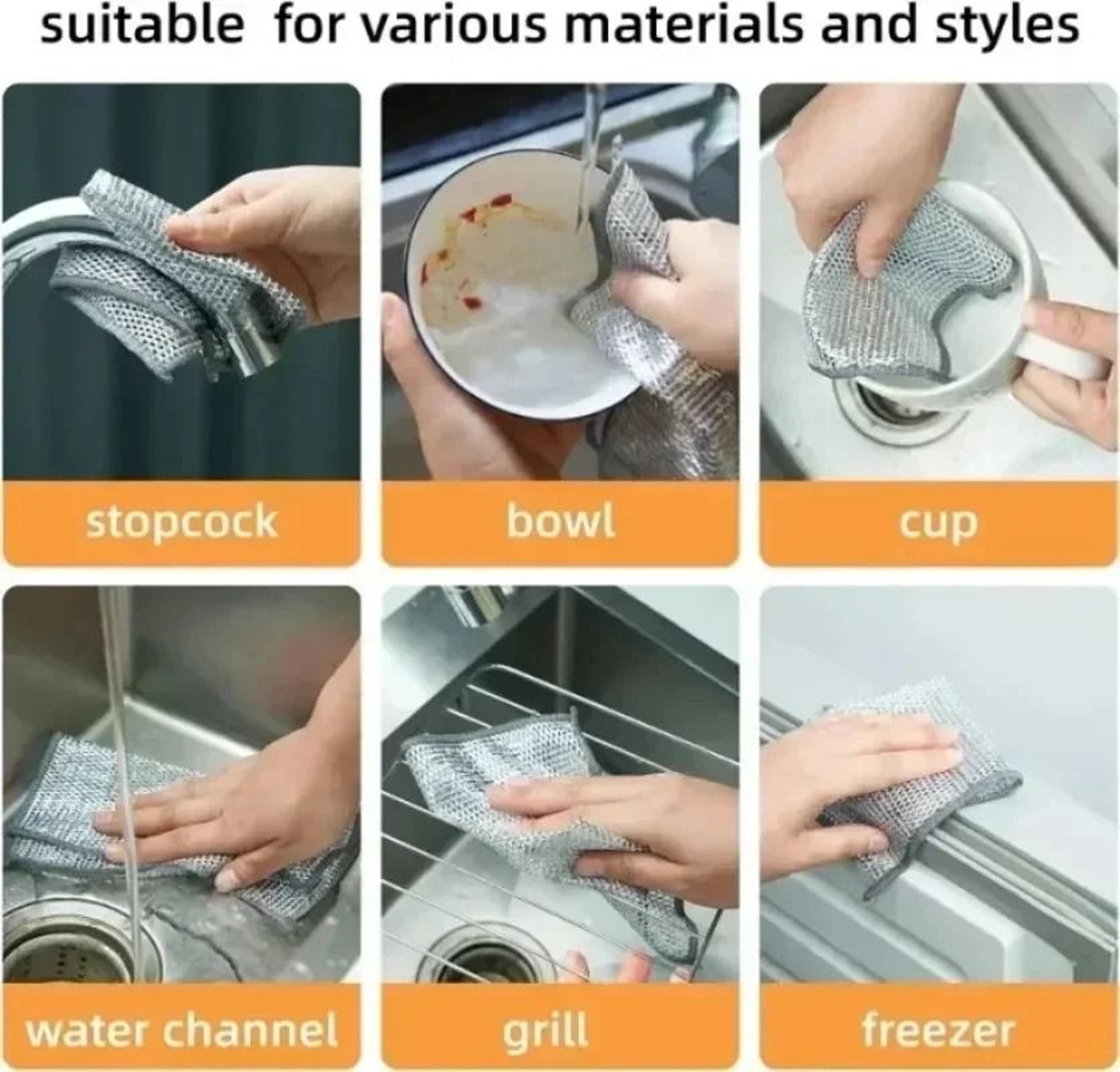 Double Sided Steel Wire Cleaning Cloths For Kitchen 5